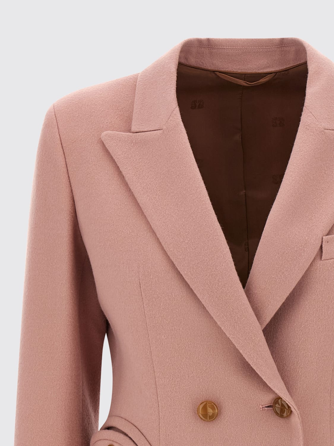 BLAZÉ MILANO GIACCA: Blazer a doppiopetto in lana vergine e cashmere BlazÉ Milano, Rosa - Img 4