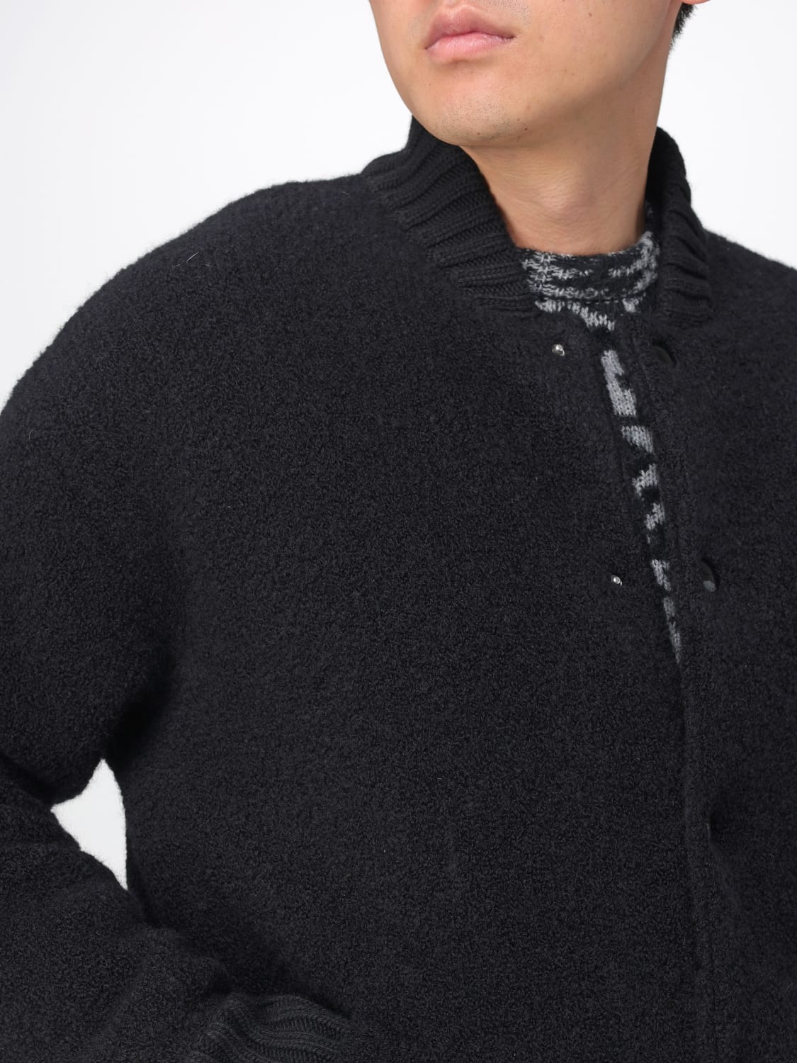 LANEUS MAGLIA: Cardigan di lana merino Laneus, Nero - Img 4