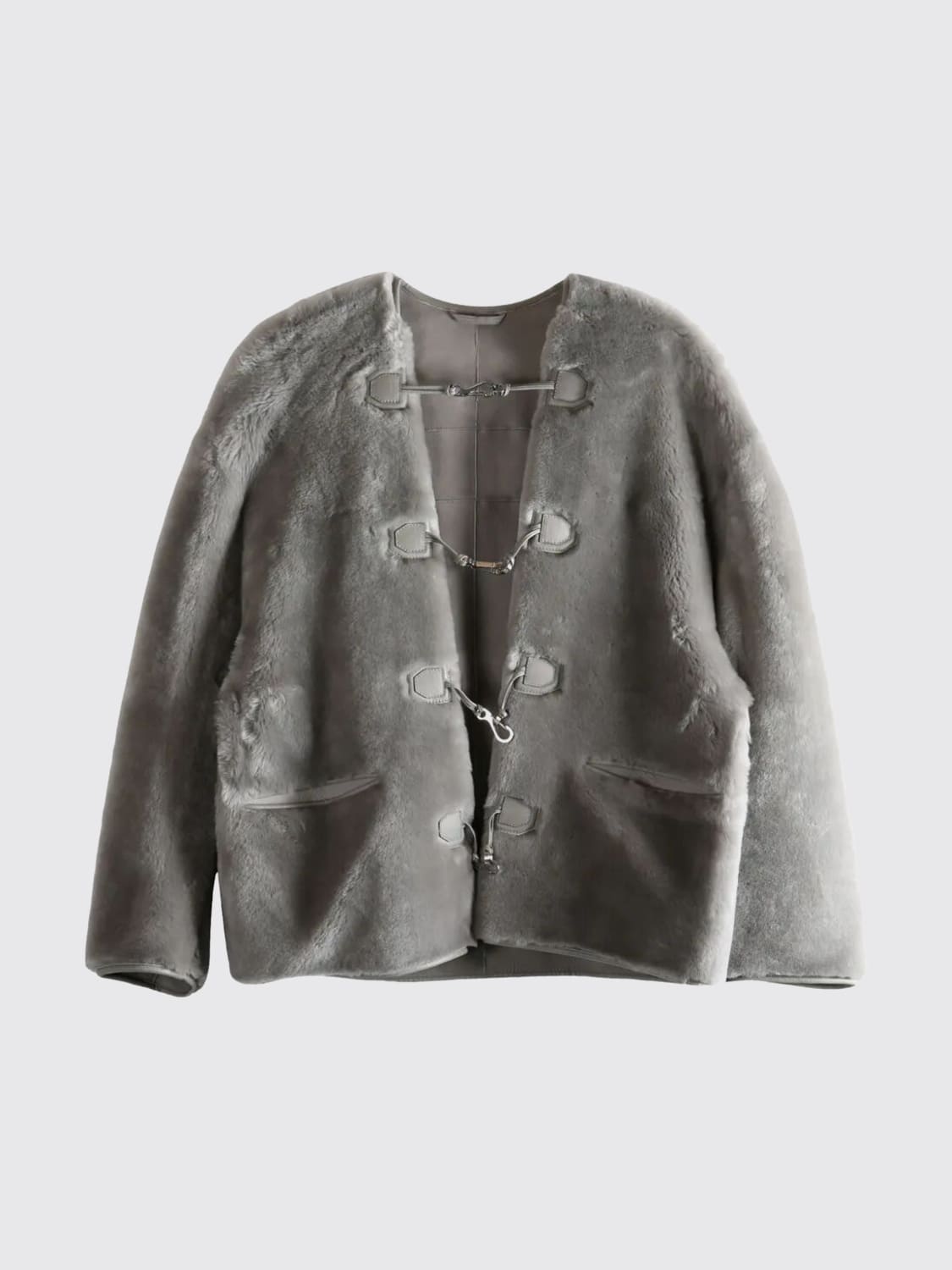 TOTEME FUR COAT: Jacket woman Toteme, Grey - Img 3