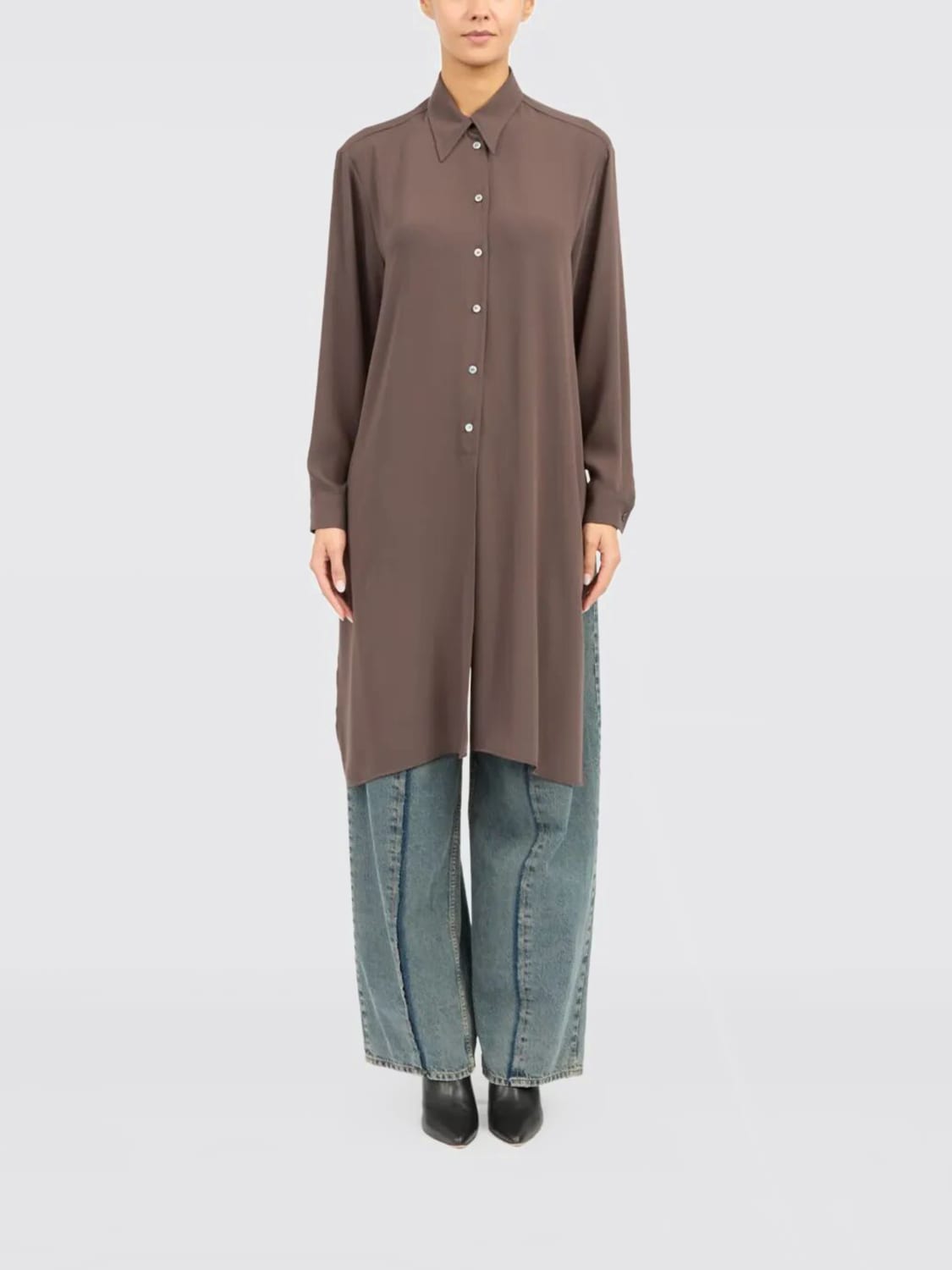 MM6 MAISON MARGIELA SHIRT: Shirt woman Mm6 Maison Margiela, Brown - Img 1