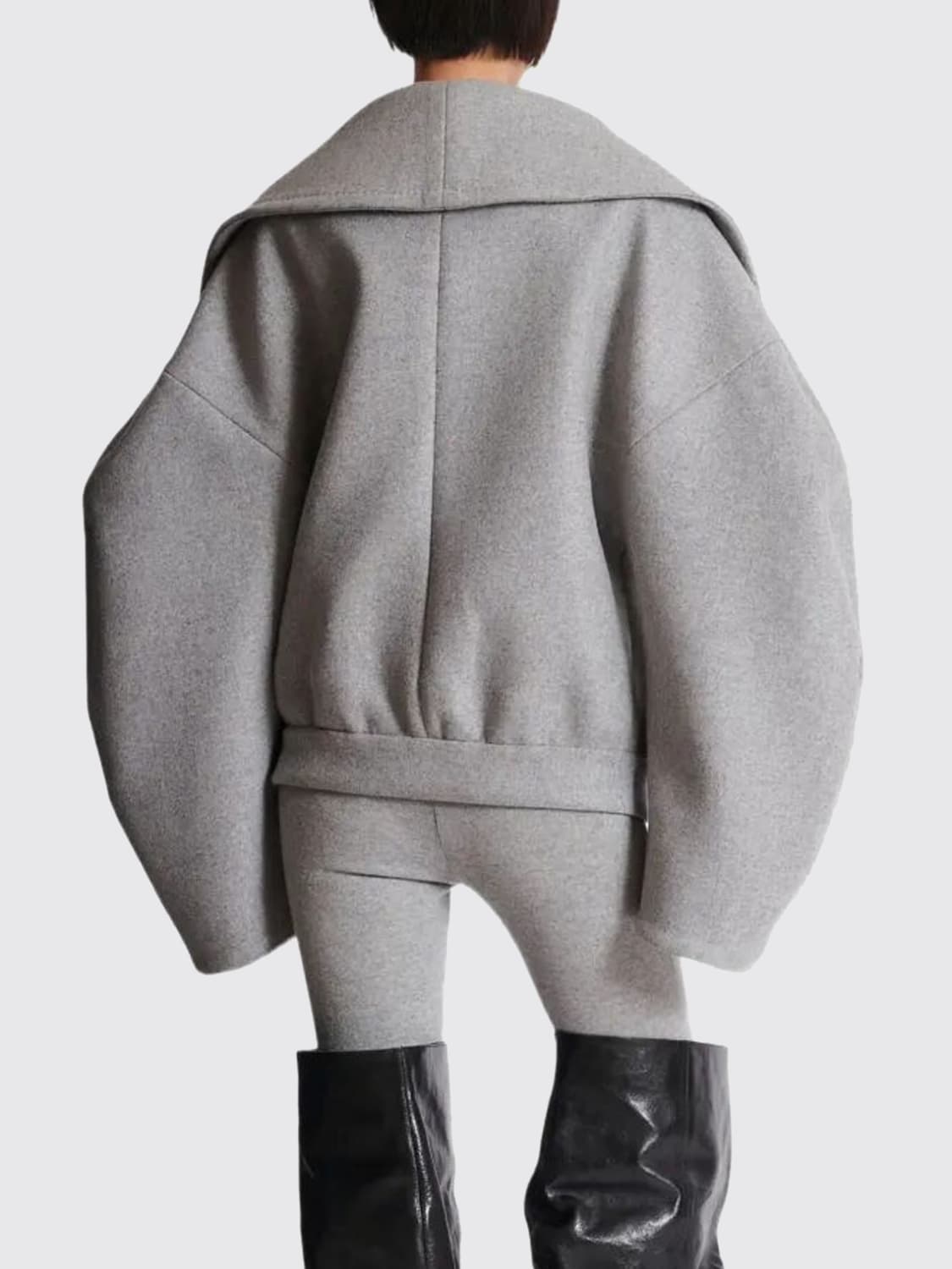 BALMAIN COAT: Jacket woman Balmain, Grey - Img 3