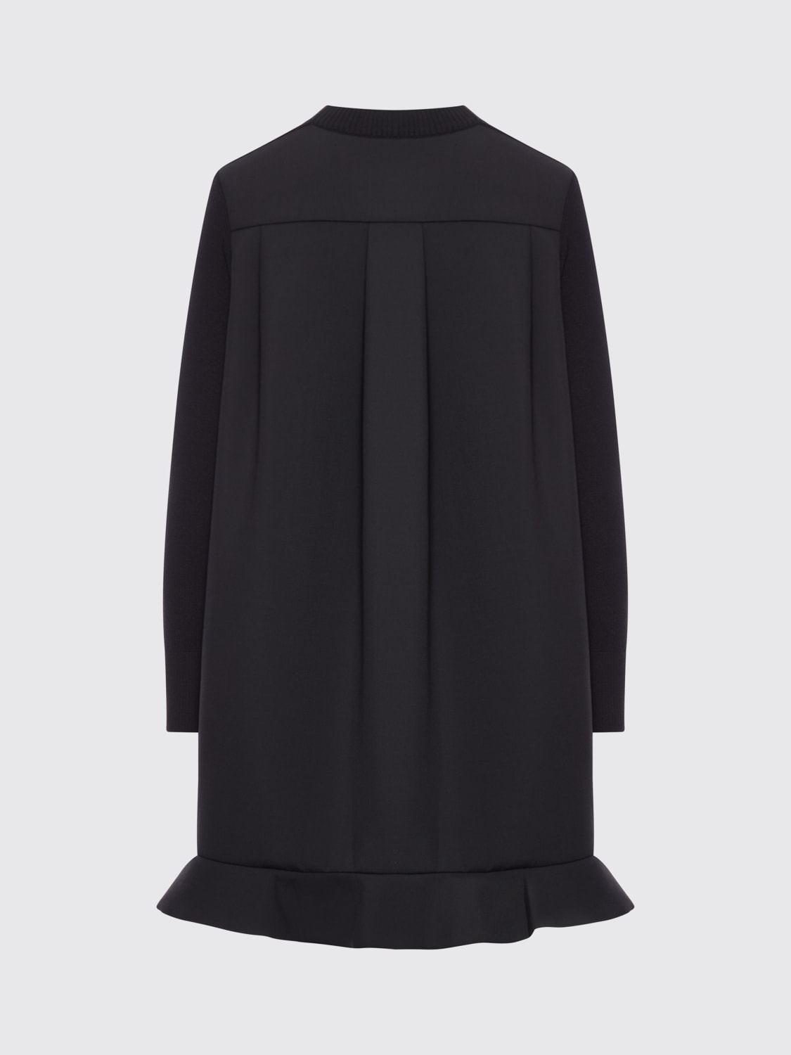 SACAI ABITO: Abito Sacai in misto cotone effetto double-layer, Nero - Img 2