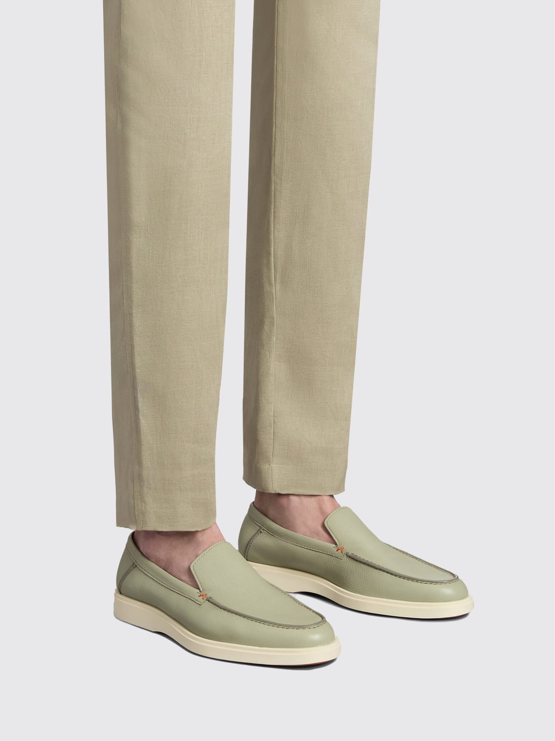 SANTONI LOAFERS: Loafers men Santoni, Green - Img 2