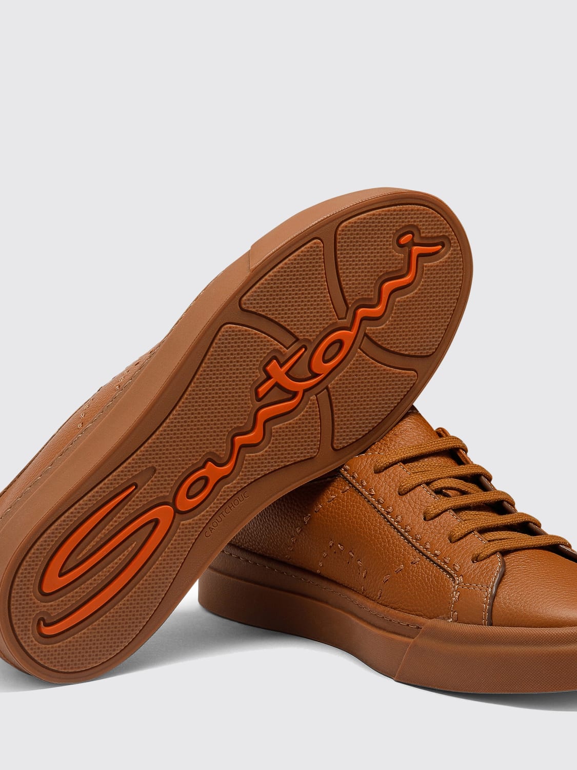 SANTONI SNEAKERS: Sneakers men Santoni, Brown - Img 4