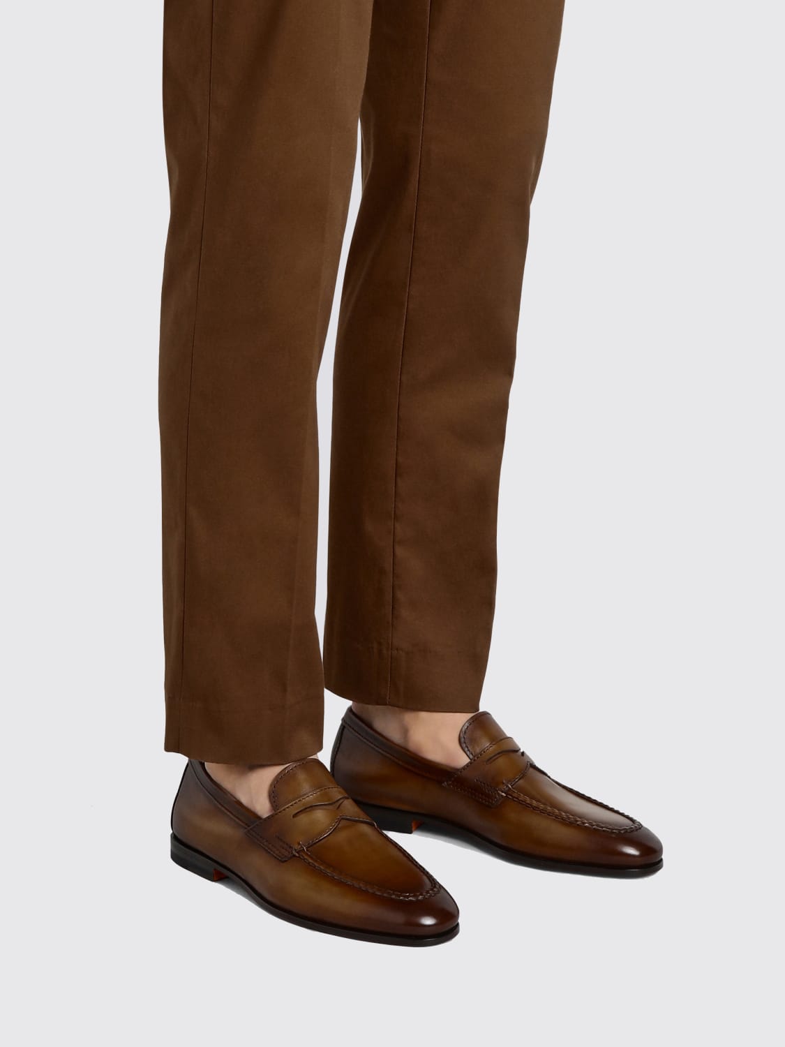 SANTONI LOAFERS: Loafers men Santoni, Brown - Img 2