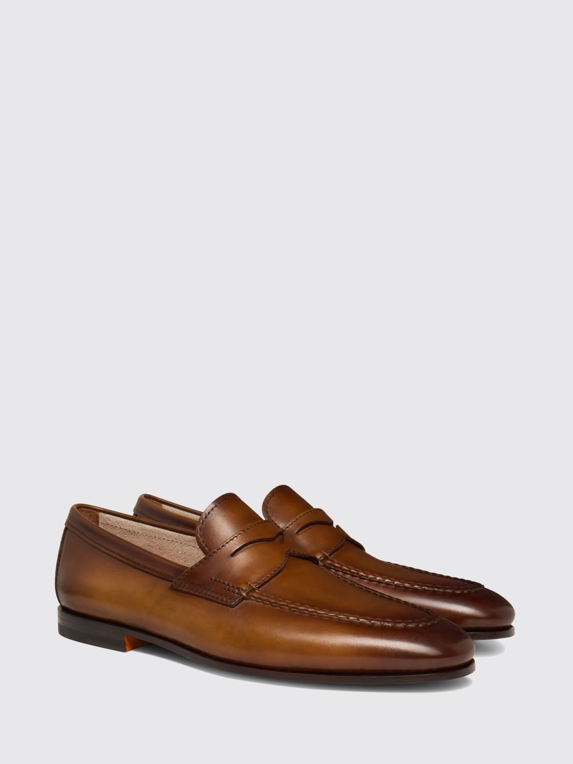 SANTONI LOAFERS: Loafers men Santoni, Brown - Img 3