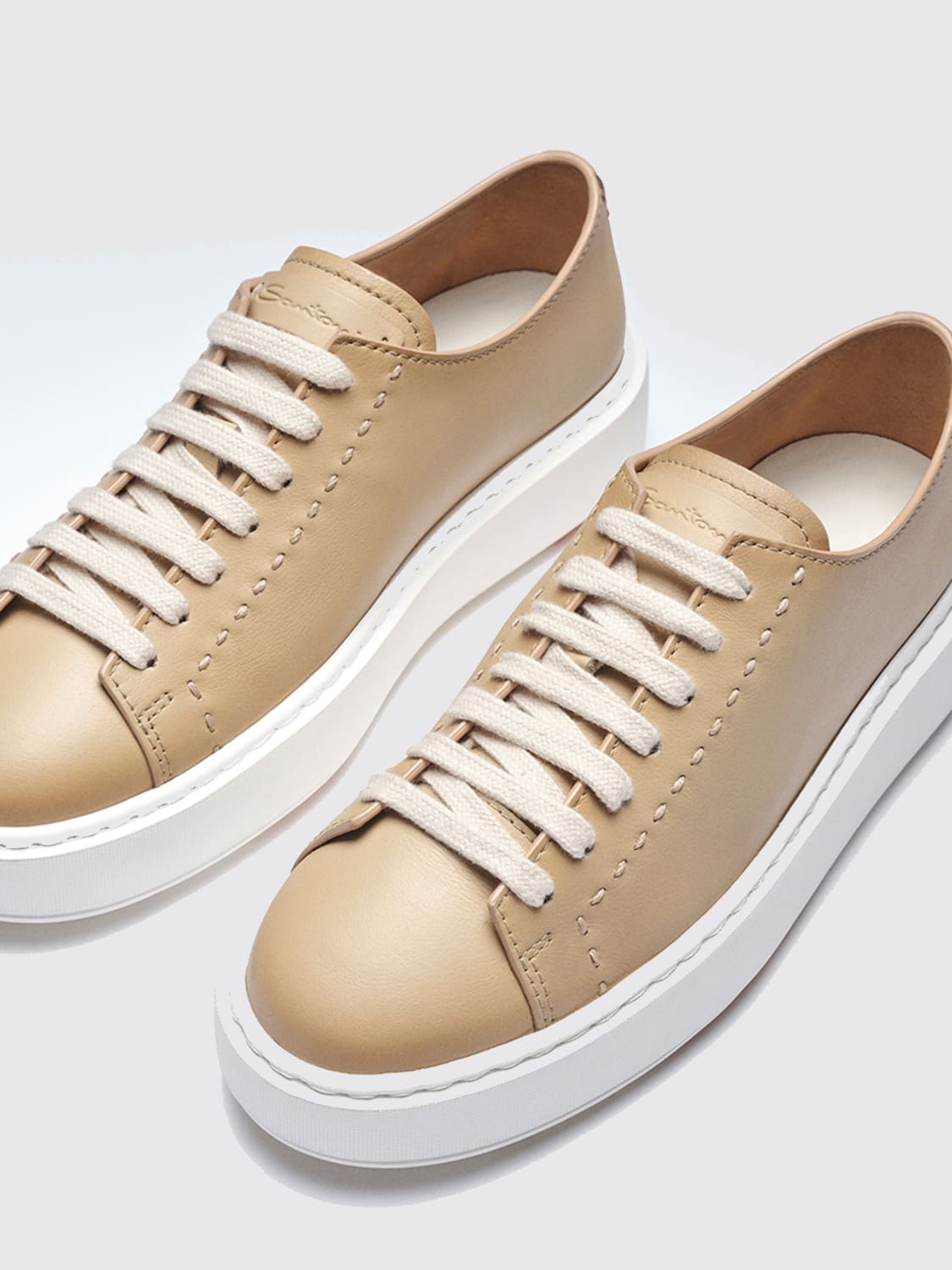 SANTONI SNEAKERS: Sneakers woman Santoni, Brown - Img 5