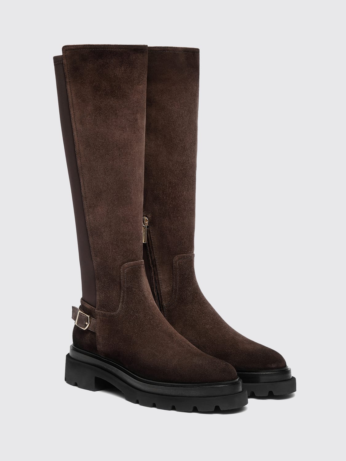 SANTONI STIVALI: Stivali in pelle scamosciata Santoni, Marrone - Img 3