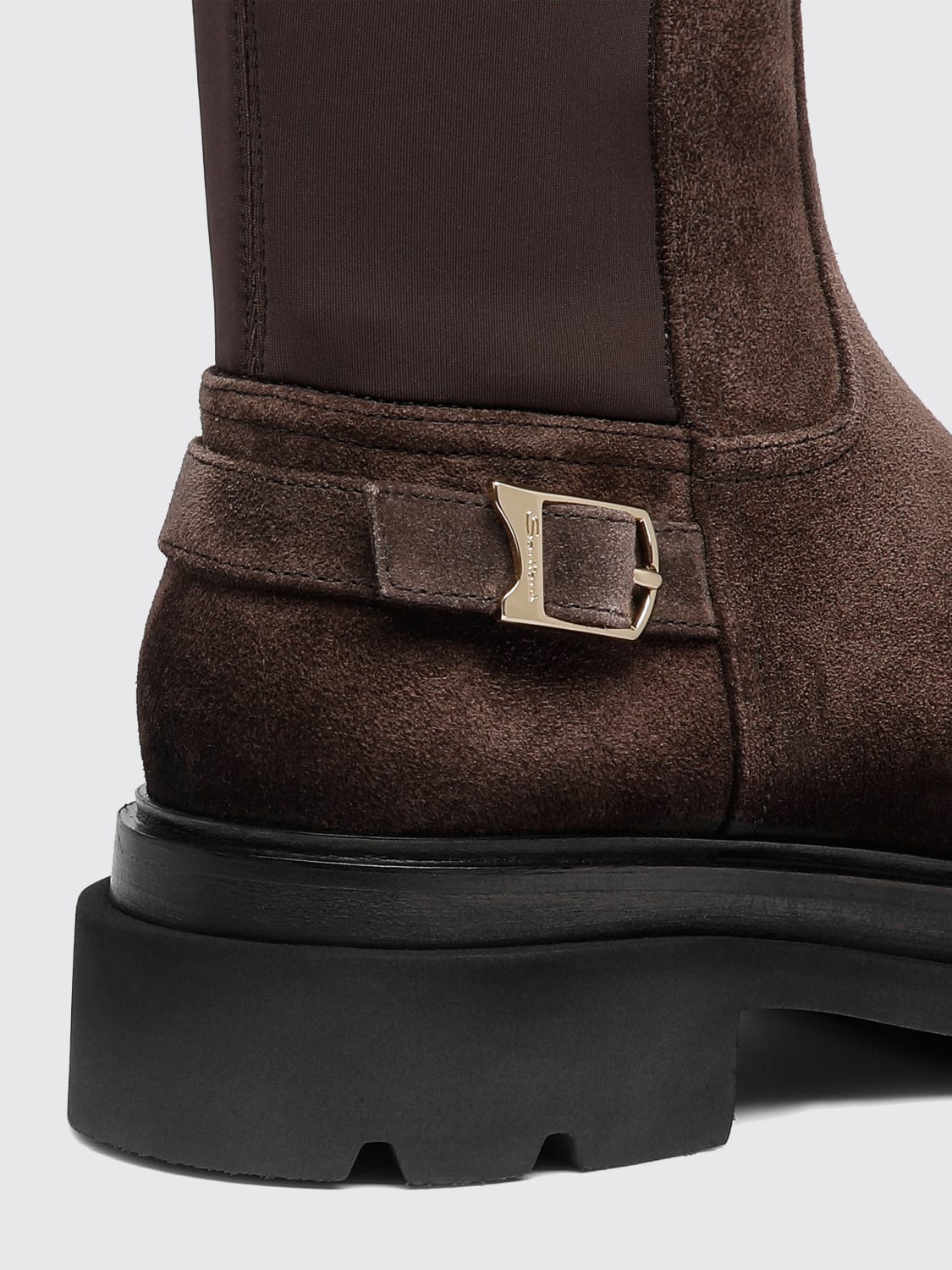 SANTONI STIVALI: Stivali in pelle scamosciata Santoni, Marrone - Img 5