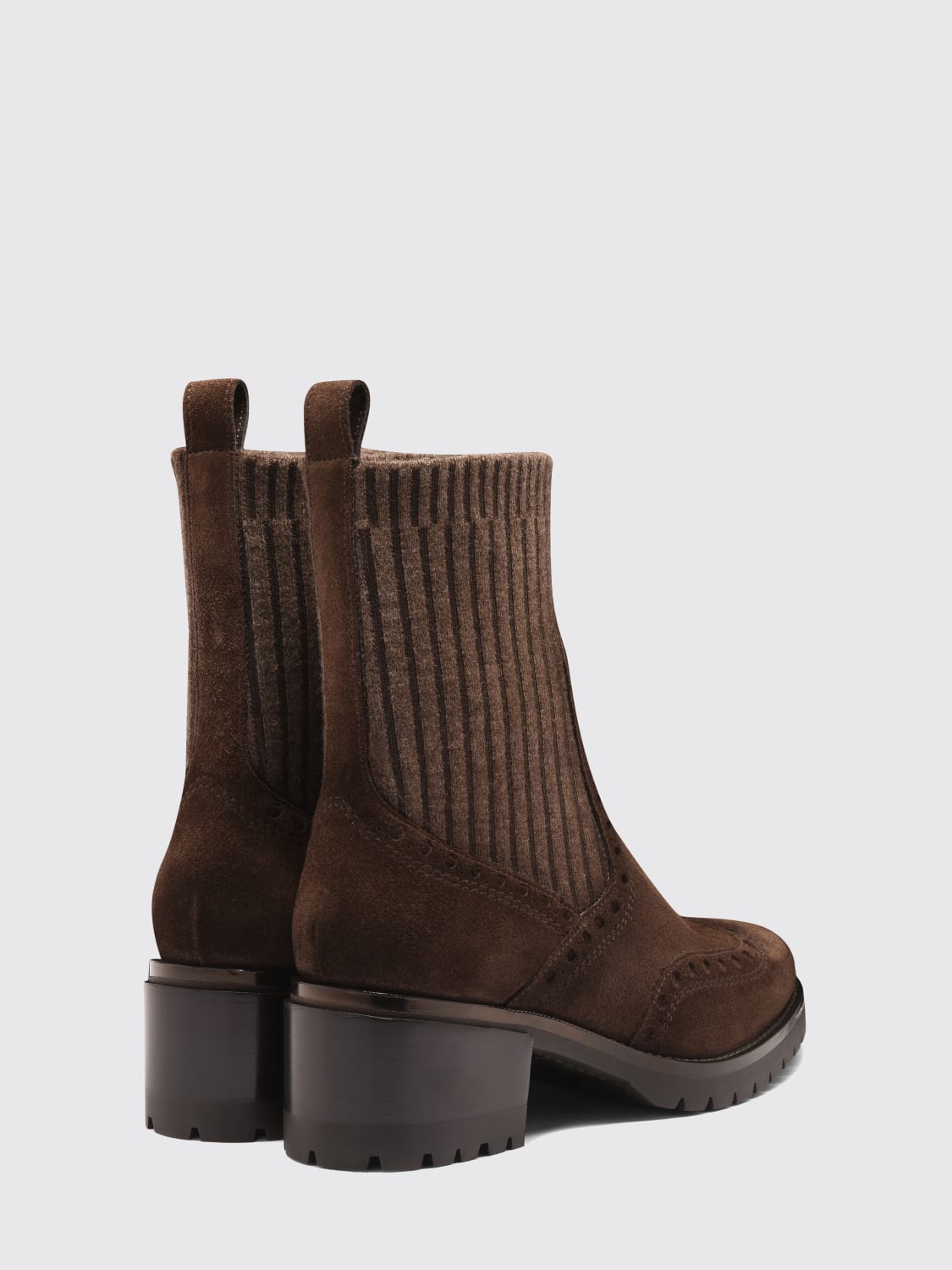 SANTONI BOOTS: Flat ankle boot woman Santoni, Brown - Img 4