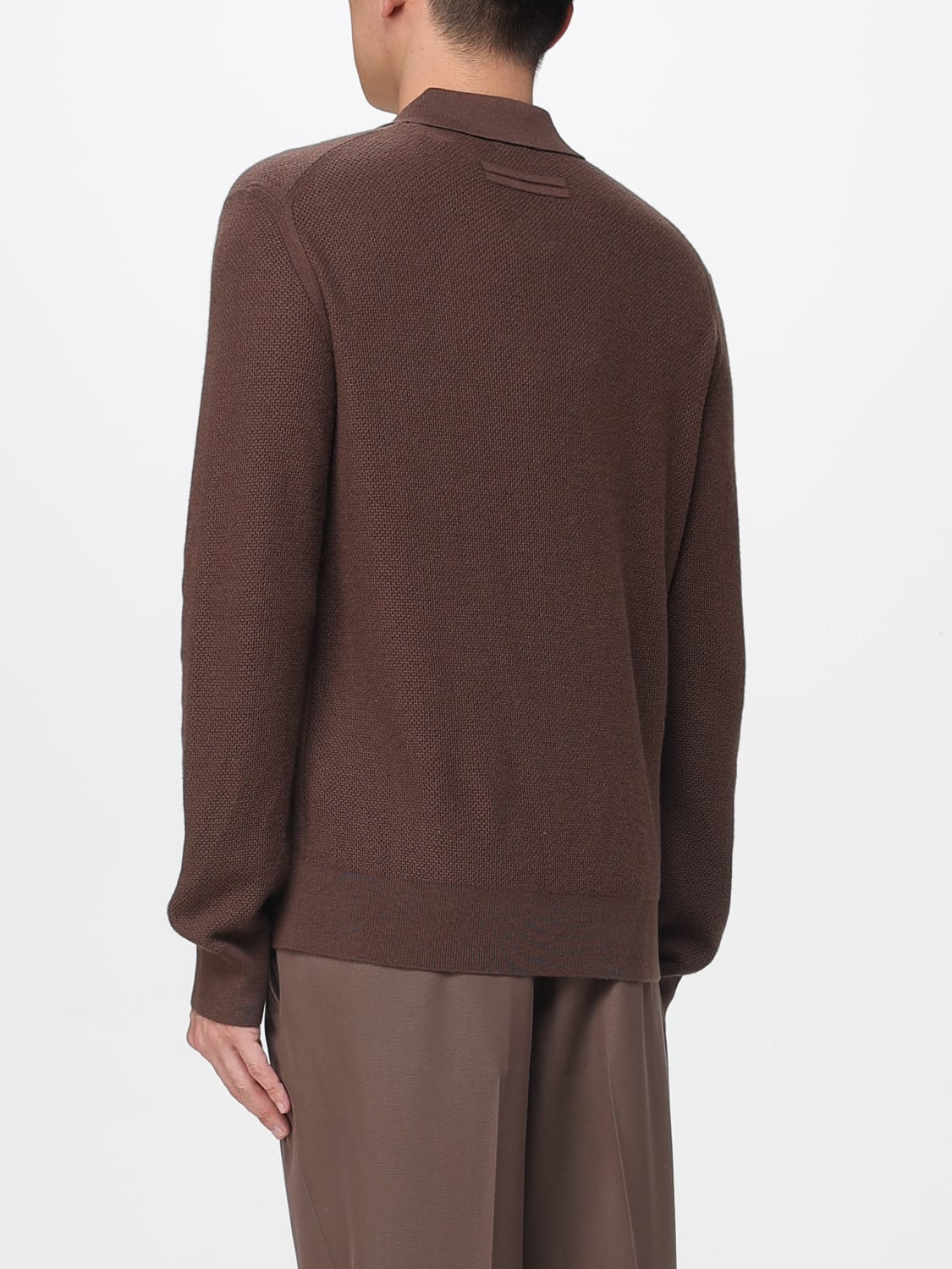 ZEGNA POLO SHIRT: Polo shirt men Zegna, Brown - Img 3