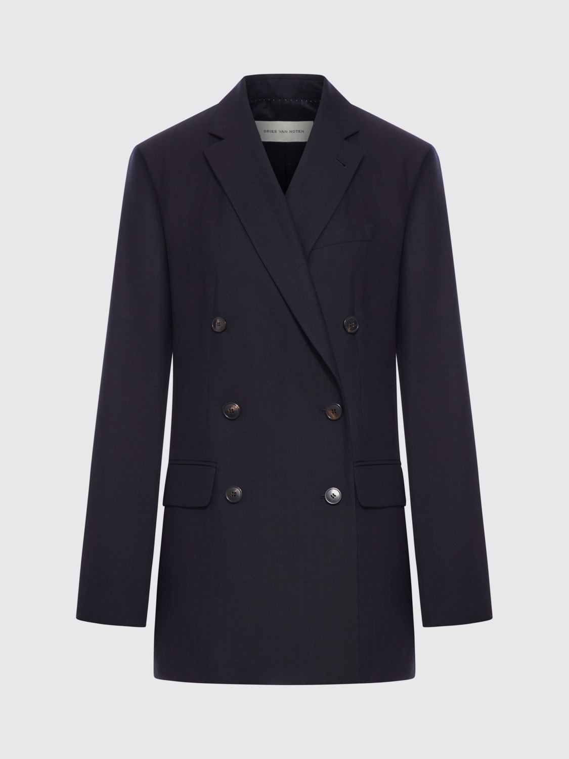 DRIES VAN NOTEN GIACCA: Blazer doppiopetto Dries Van Noten in lana , Blue Navy - Img 3