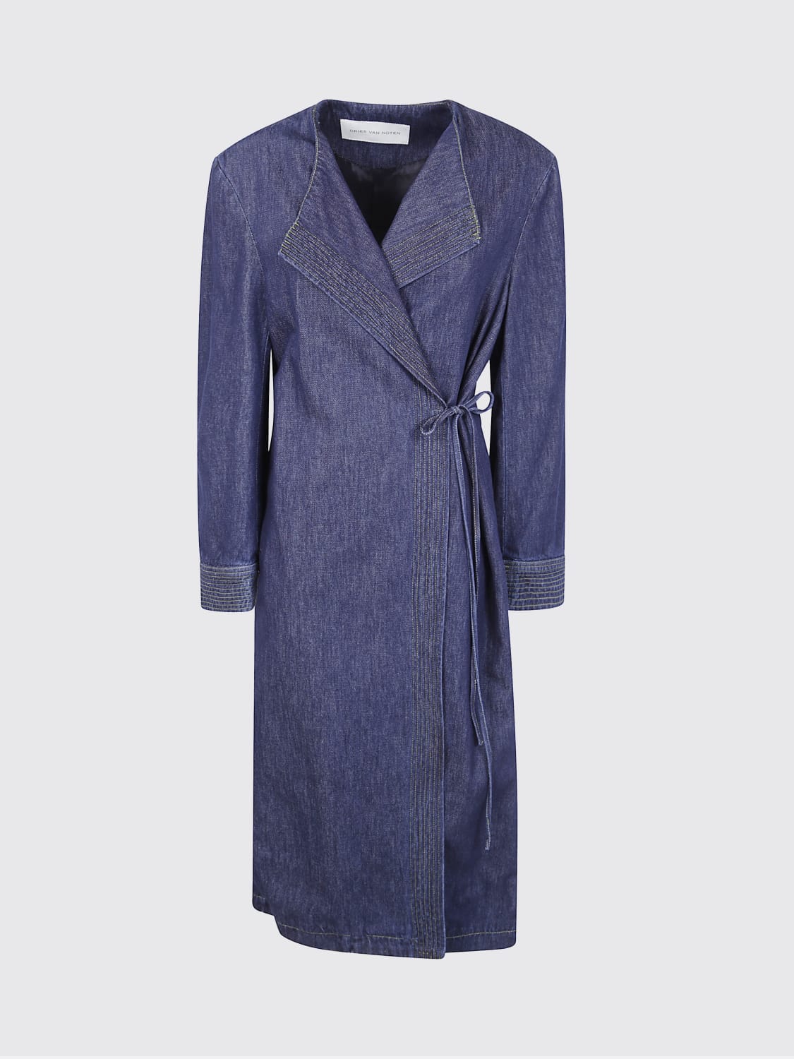 DRIES VAN NOTEN JACKET: Coat woman Dries Van Noten, Indigo - Img 1