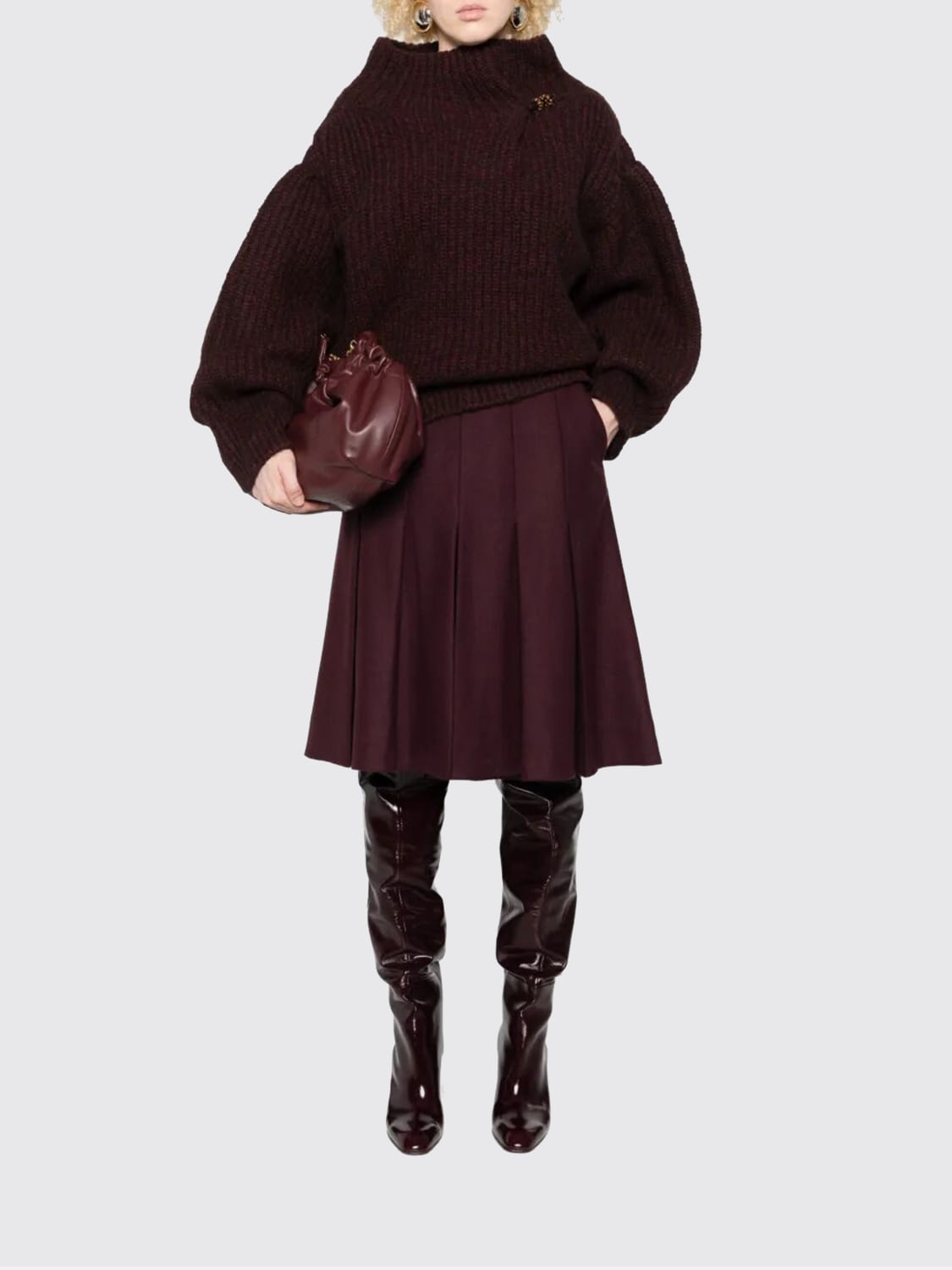 DRIES VAN NOTEN SWEATER: Sweater woman Dries Van Noten, Burgundy - Img 2