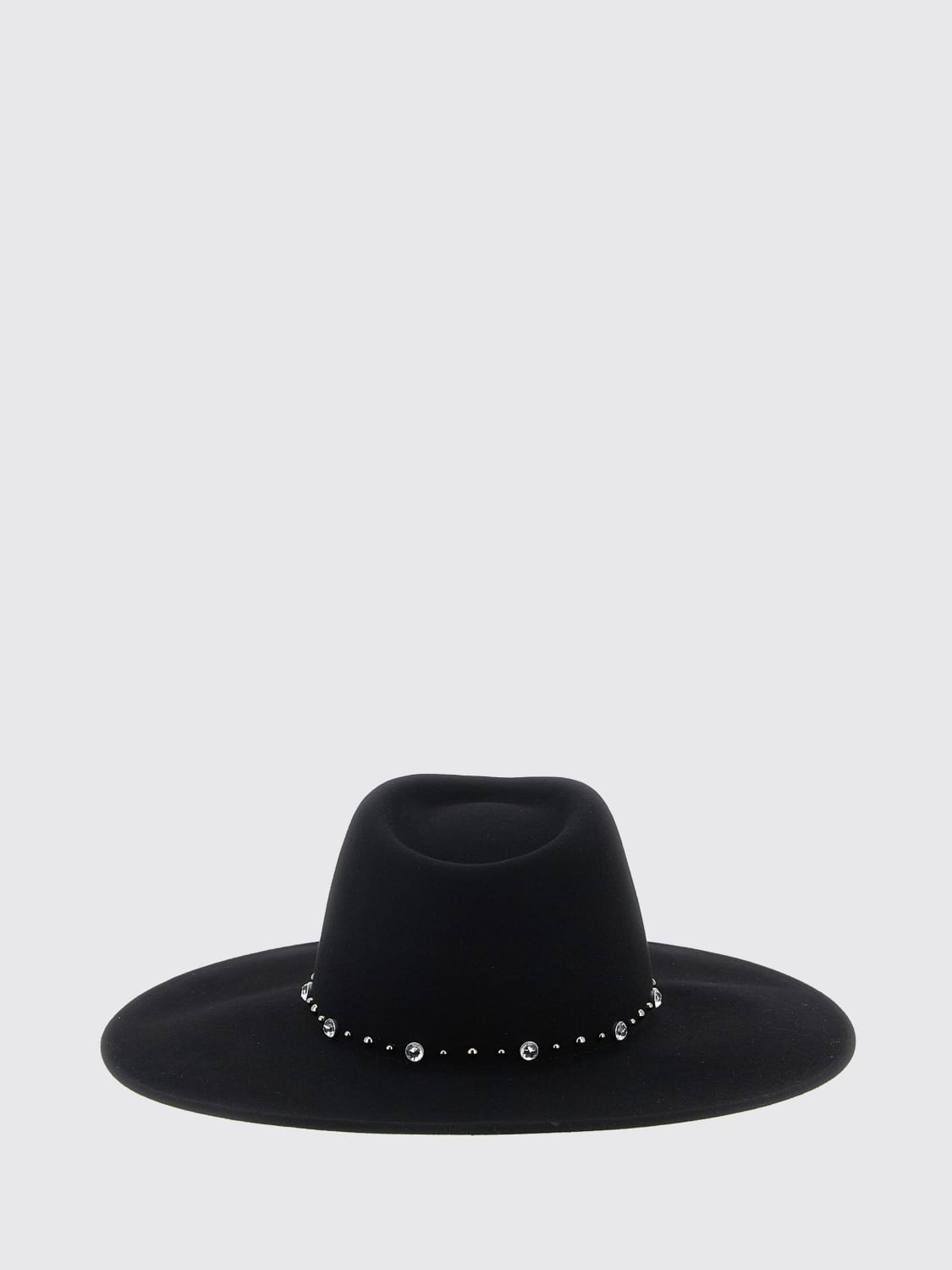 MAISON MICHEL CAPPELLO: Cappello Roy Maison Michel in feltro con borchie e strass , Nero - Img 3