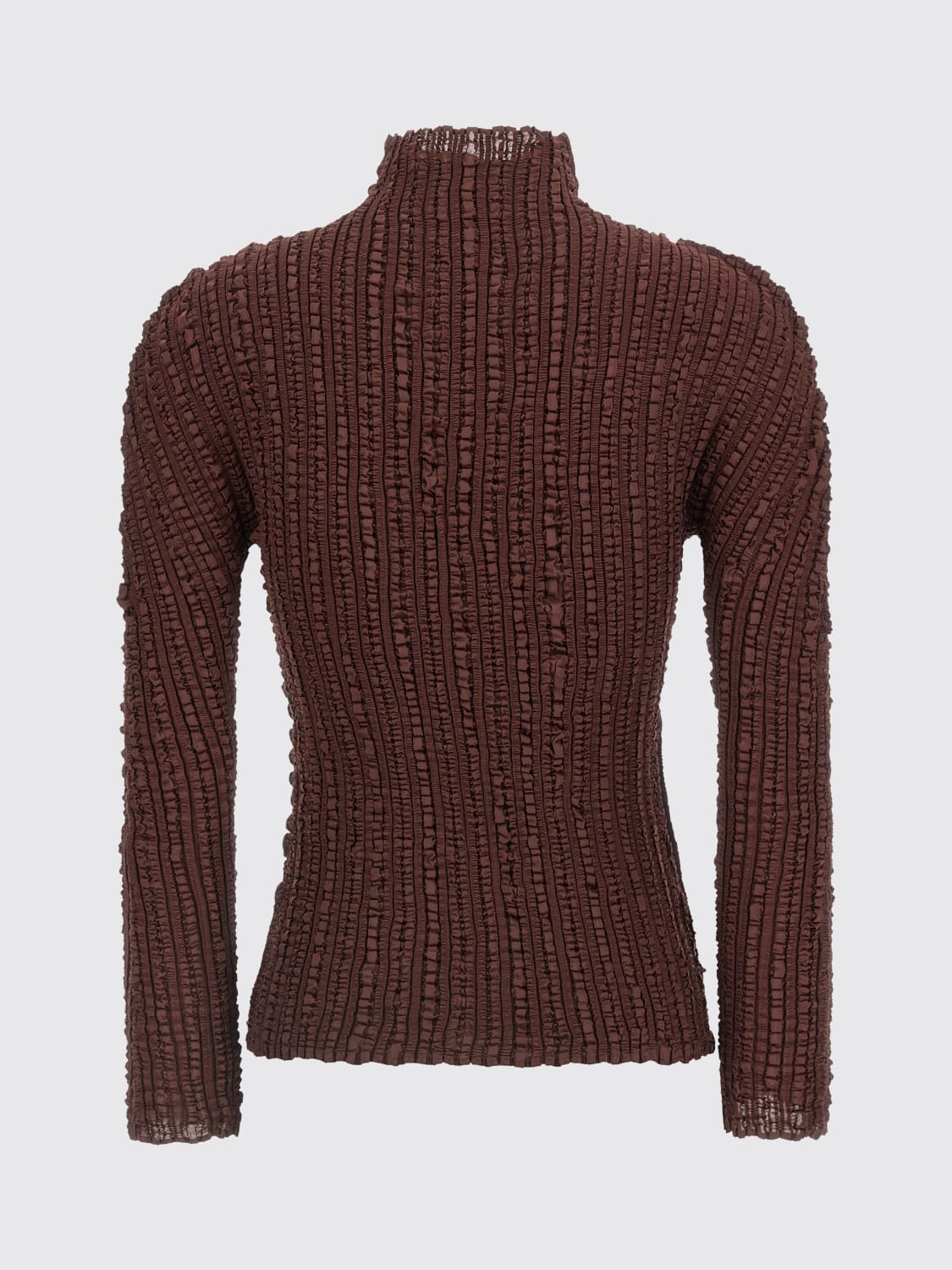 ISSEY MIYAKE PULLOVER: Strickjacke damen Issey Miyake, Braun - Img 2