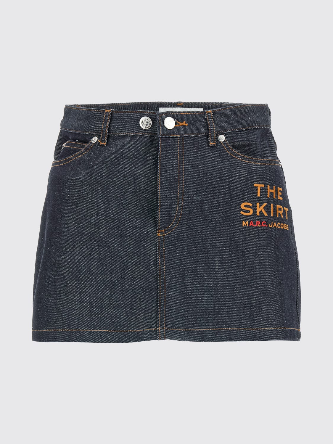 A.P.C. GONNA: Gonna di jeans con slogan A.P.C., Blue - Img 1