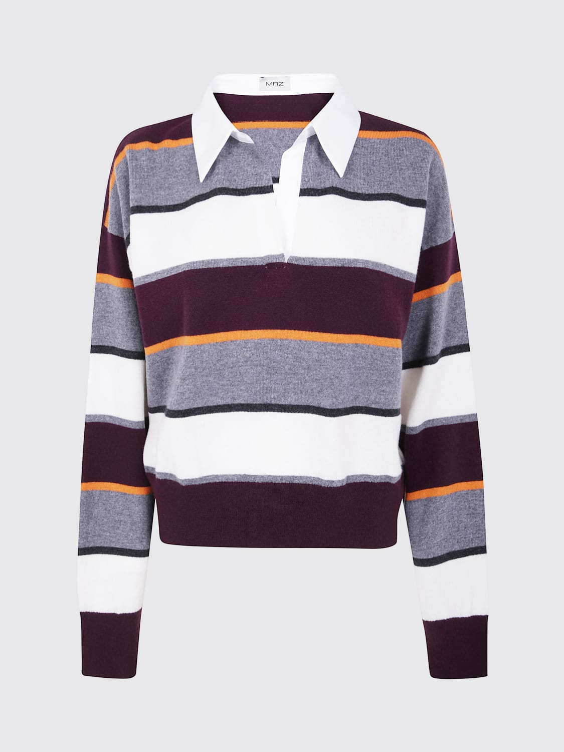MRZ POLO: Polo in lana vergine e cashmere a righe Mrz, Fantasia - Img 1