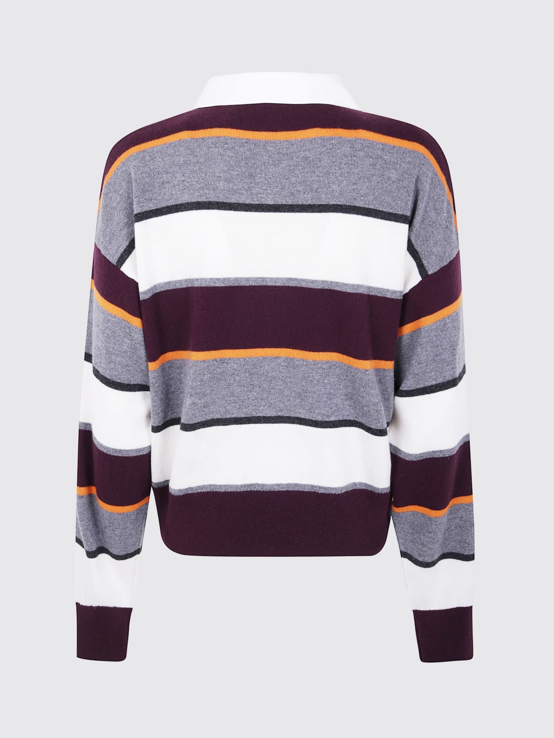 MRZ POLO: Polo in lana vergine e cashmere a righe Mrz, Fantasia - Img 2