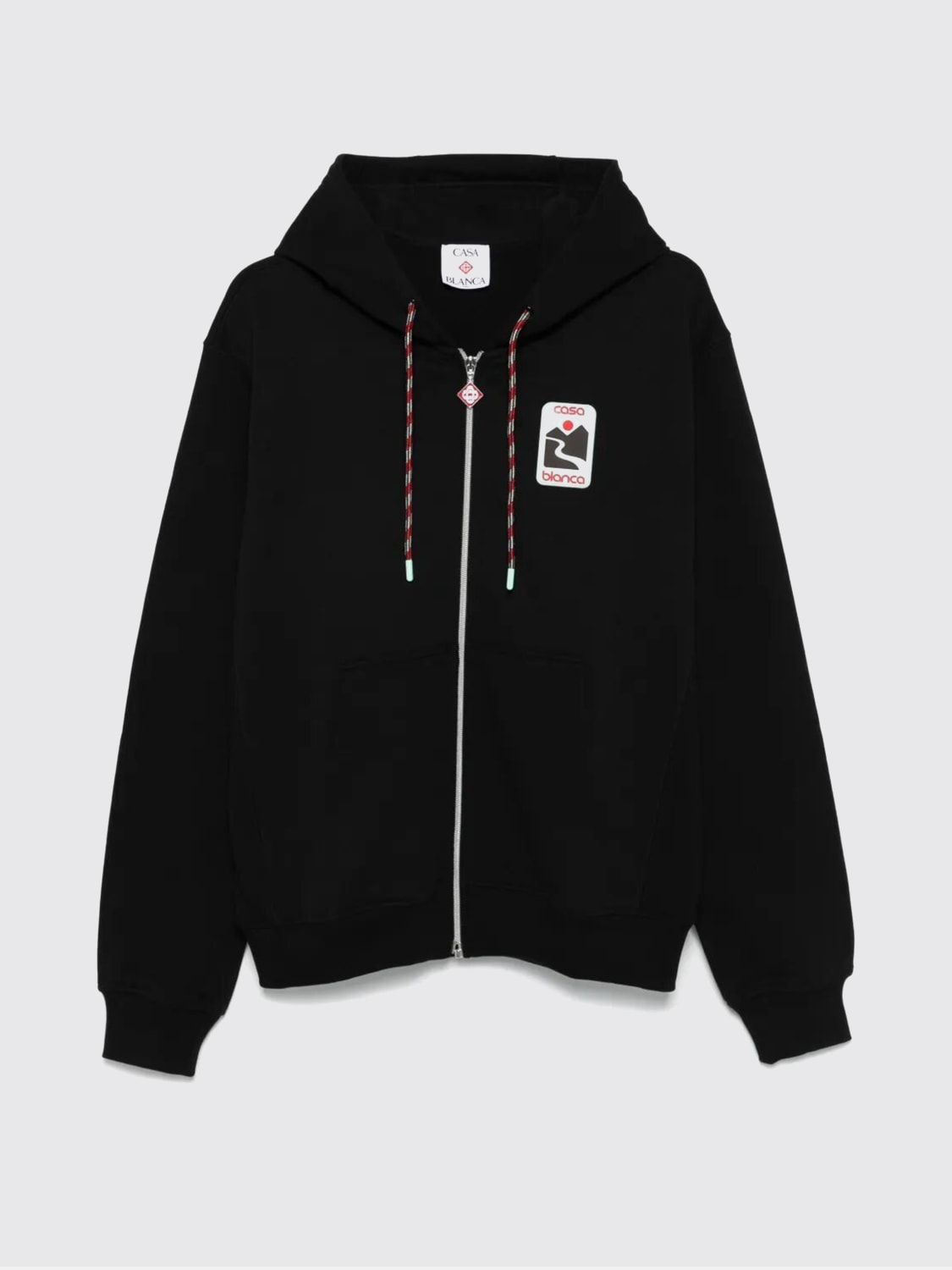 CASABLANCA FELPA: Felpa con cappuccio Casablanca in cotone organico, Nero - Img 3