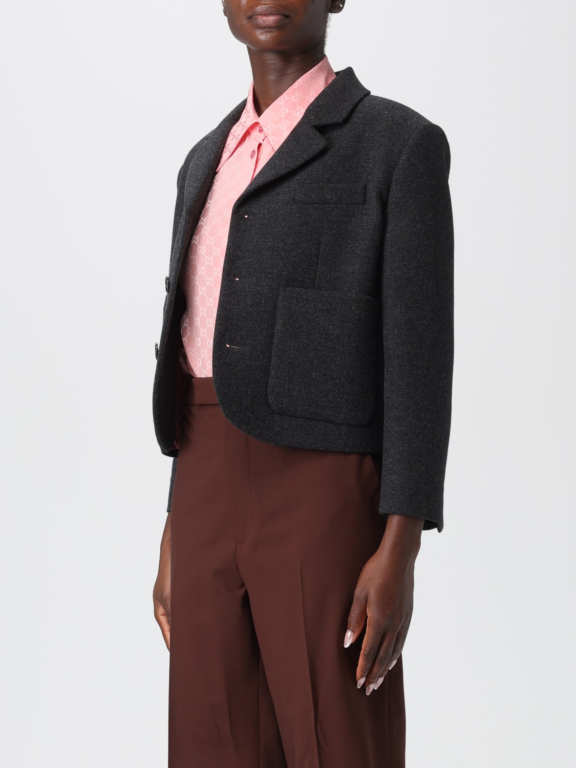 GUCCI JACKET: Blazer woman Gucci, Grey - Img 4