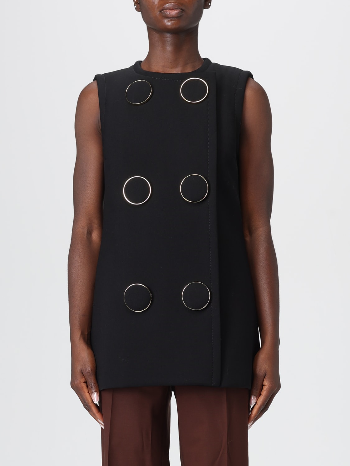 GUCCI GILET: Gilet a doppiopetto in misto lana Gucci, Nero - Img 1