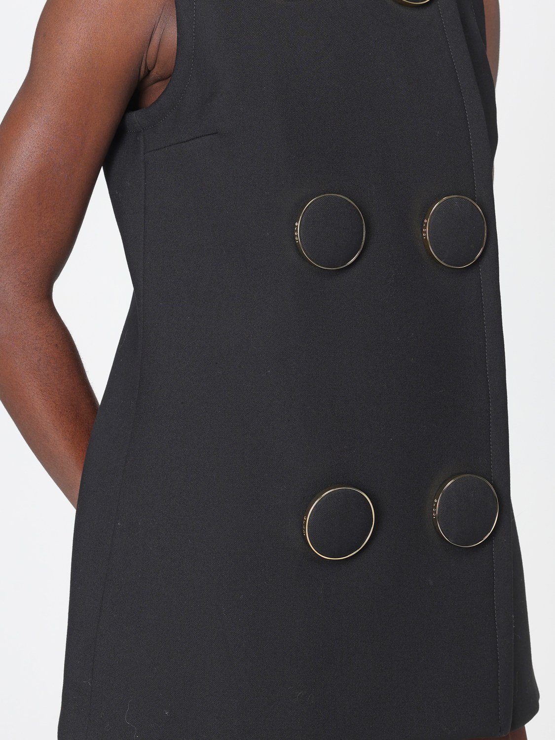 GUCCI GILET: Gilet a doppiopetto in misto lana Gucci, Nero - Img 5