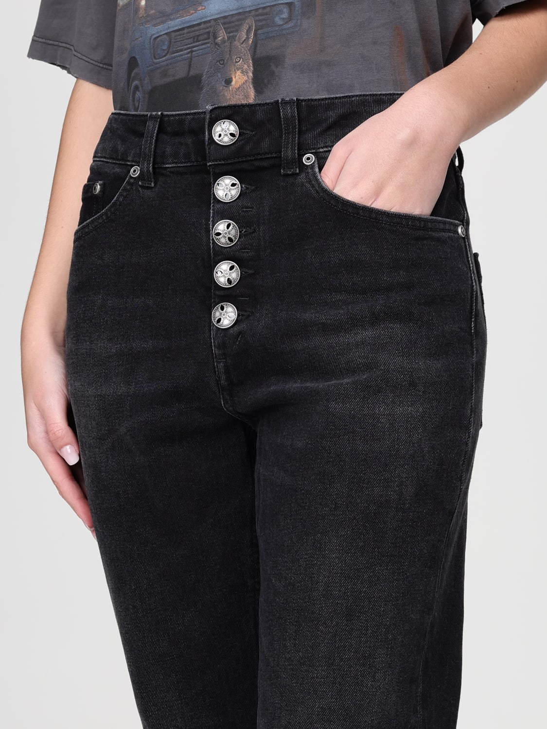 DONDUP JEANS: Jeans femme Dondup, Noir - Img 3