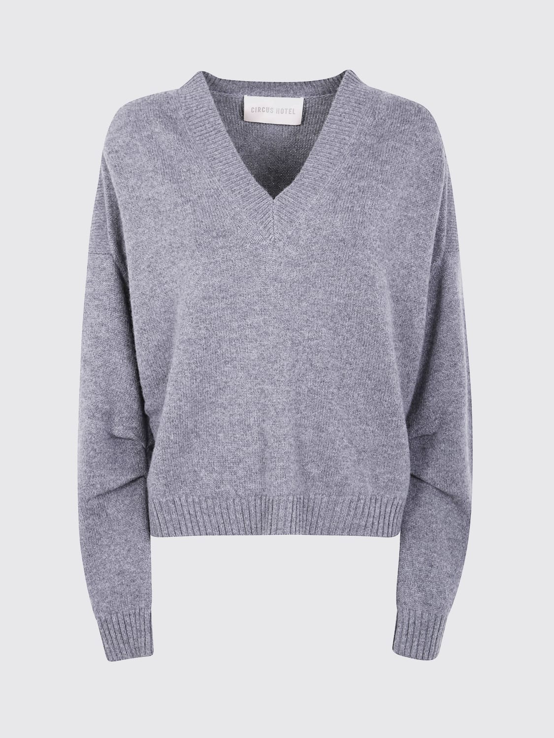 CIRCUS HOTEL MAGLIA: Maglia a v in lana vergine e cashmere Circus Hotel, Grigio - Img 1