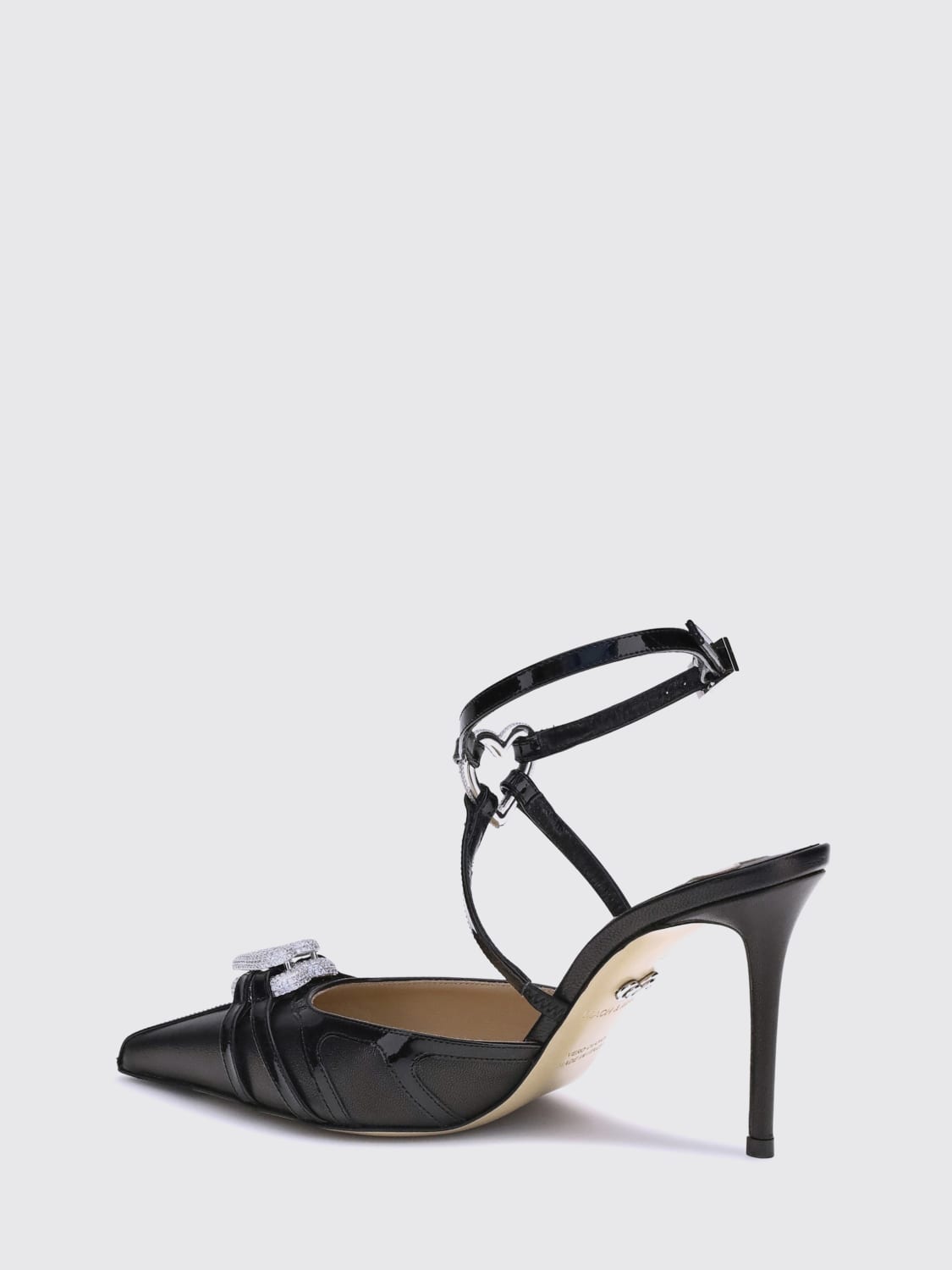 MACH&MACH DÉCOLLETÉ: Pump Double Heart Mach&Mach in nappa e vernice con strass , Nero - Img 3