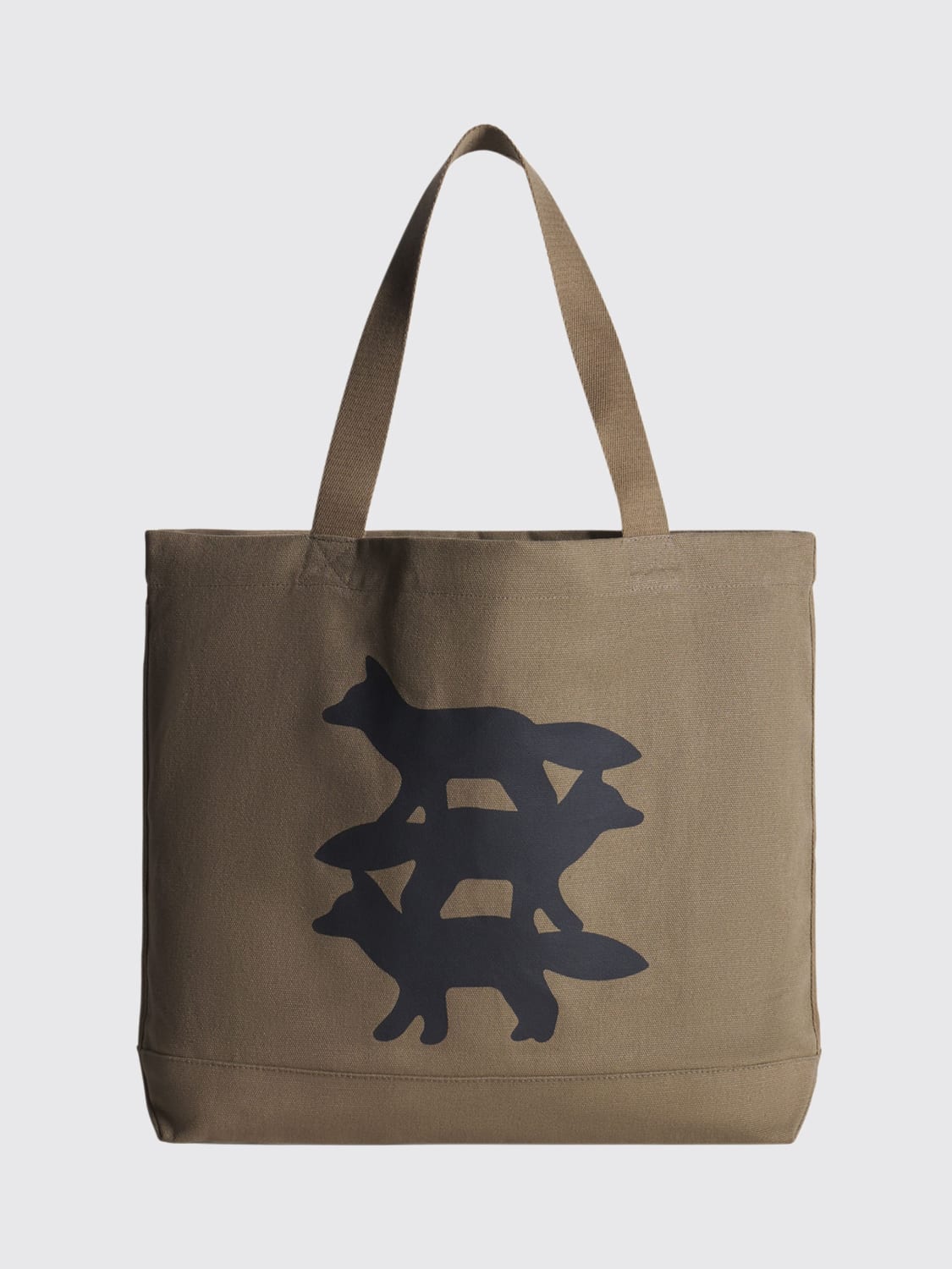 MAISON KITSUNÉ TOTE BAG: Shoulder bag woman Maison KitsunÉ, Brown - Img 1