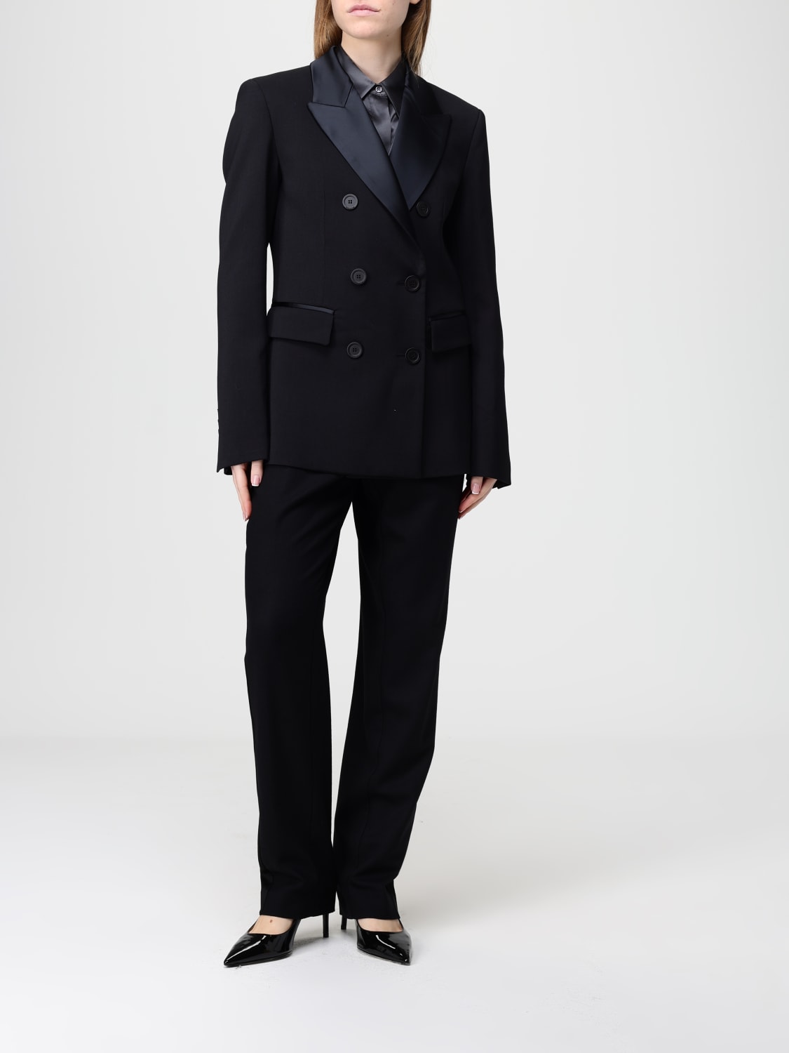 SEMICOUTURE GIACCA: Blazer doppiopetto Semicouture in lana , Nero - Img 2