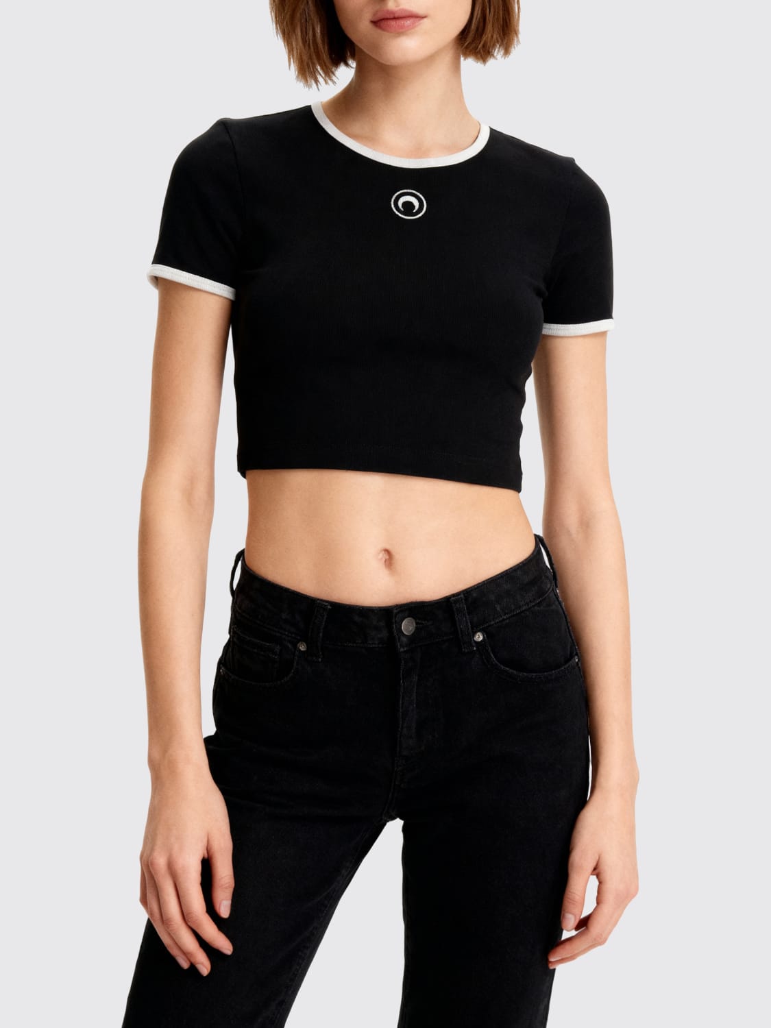 MARINE SERRE TOP: Top femme Marine Serre, Blanc - Img 1