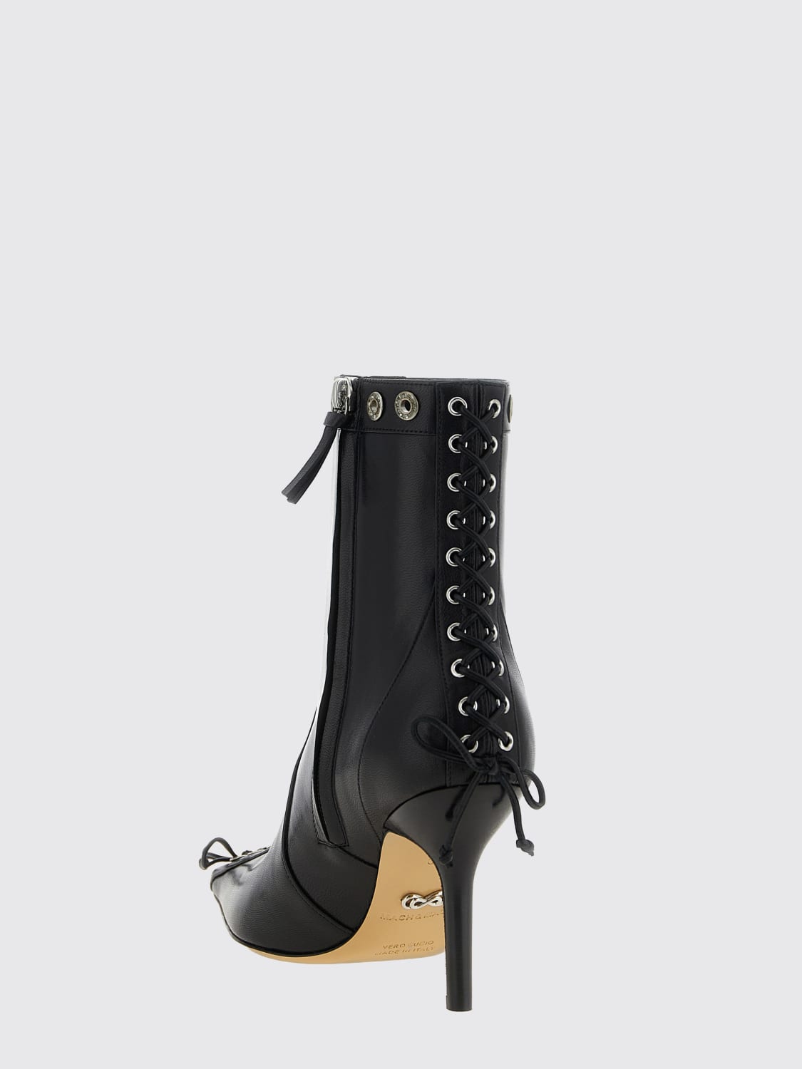 MACH&MACH STIVALI: Stivaletto Mach&Mach in pelle con occhielli , Nero - Img 3