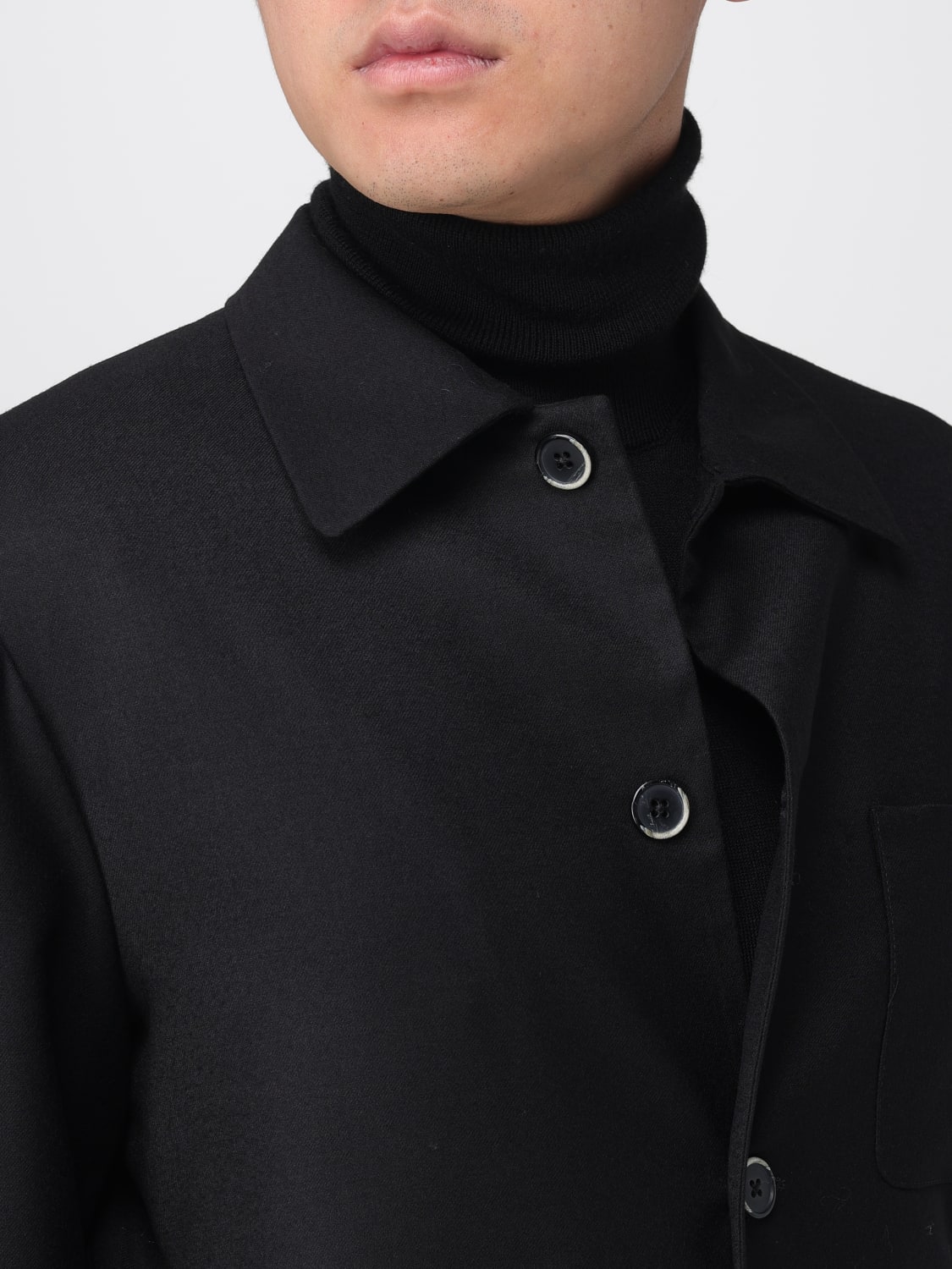 BARENA GIACCA: Overshirt Barena in lana , Nero - Img 4