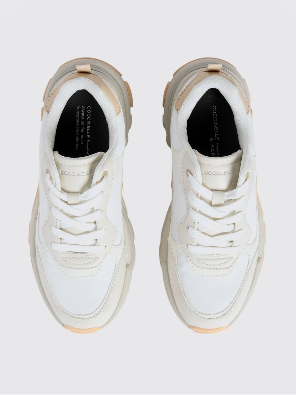 COCCINELLE SNEAKERS: Sneakers C-Run 02 Coccinelle in pelle , Bianco - Img 4