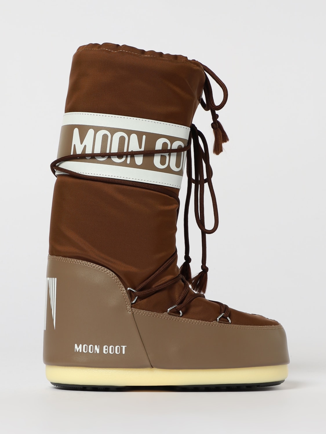 MOON BOOT BOOTS: Flat ankle boot woman Moon Boot, Brown - Img 1