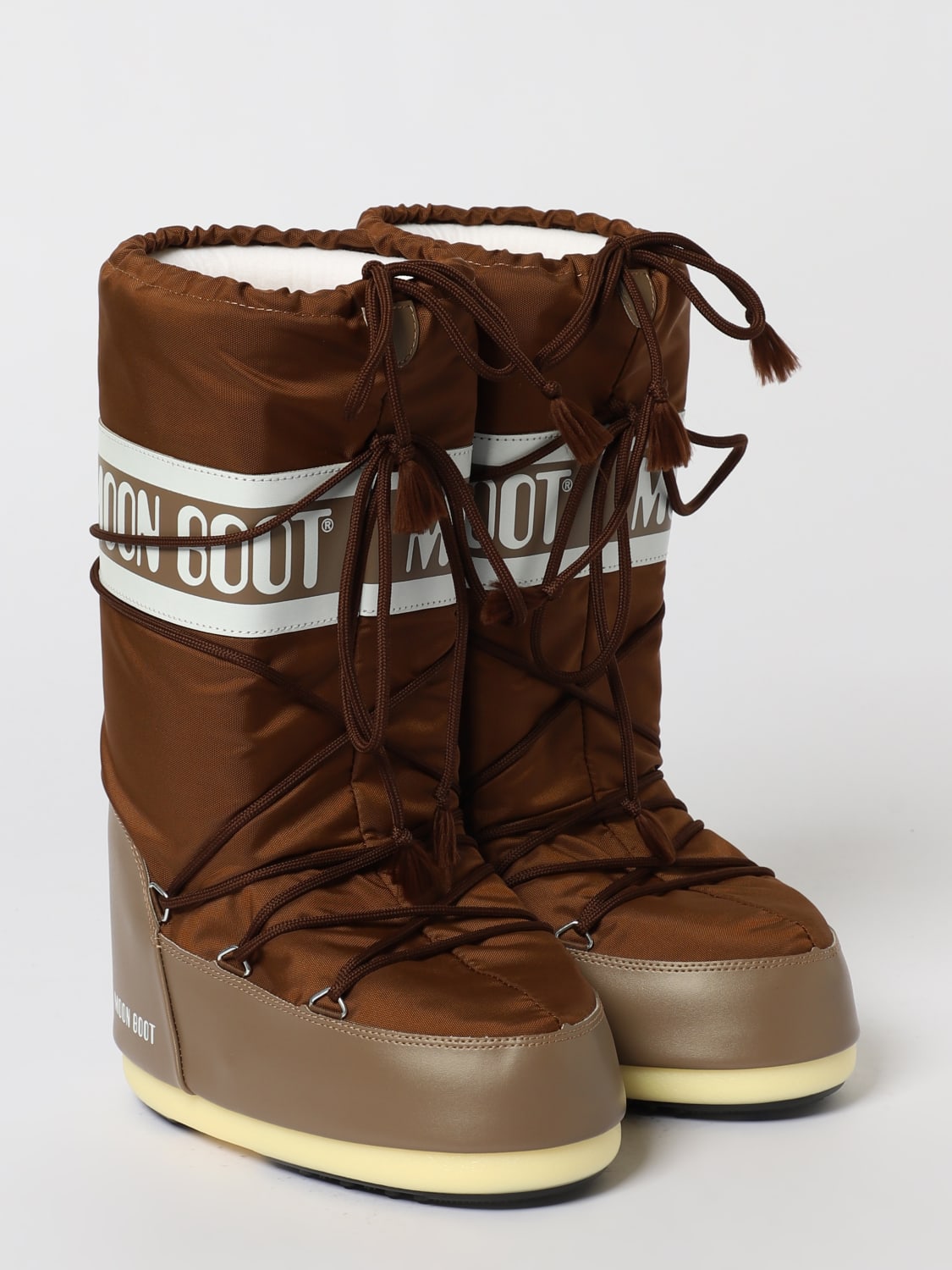 MOON BOOT BOOTS: Flat ankle boot woman Moon Boot, Brown - Img 2