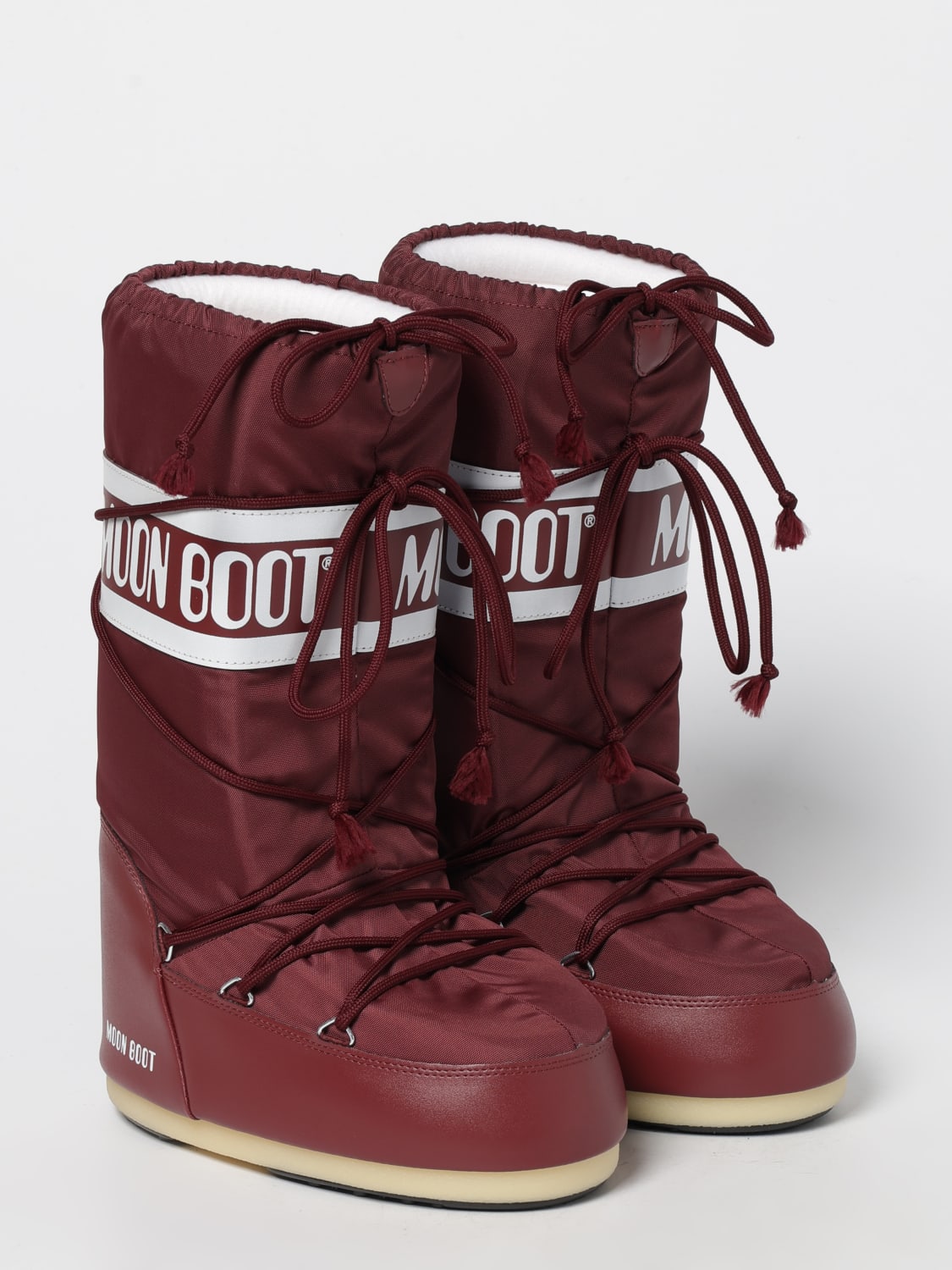 MOON BOOT BOOTS: Flat ankle boot woman Moon Boot, Burgundy - Img 2
