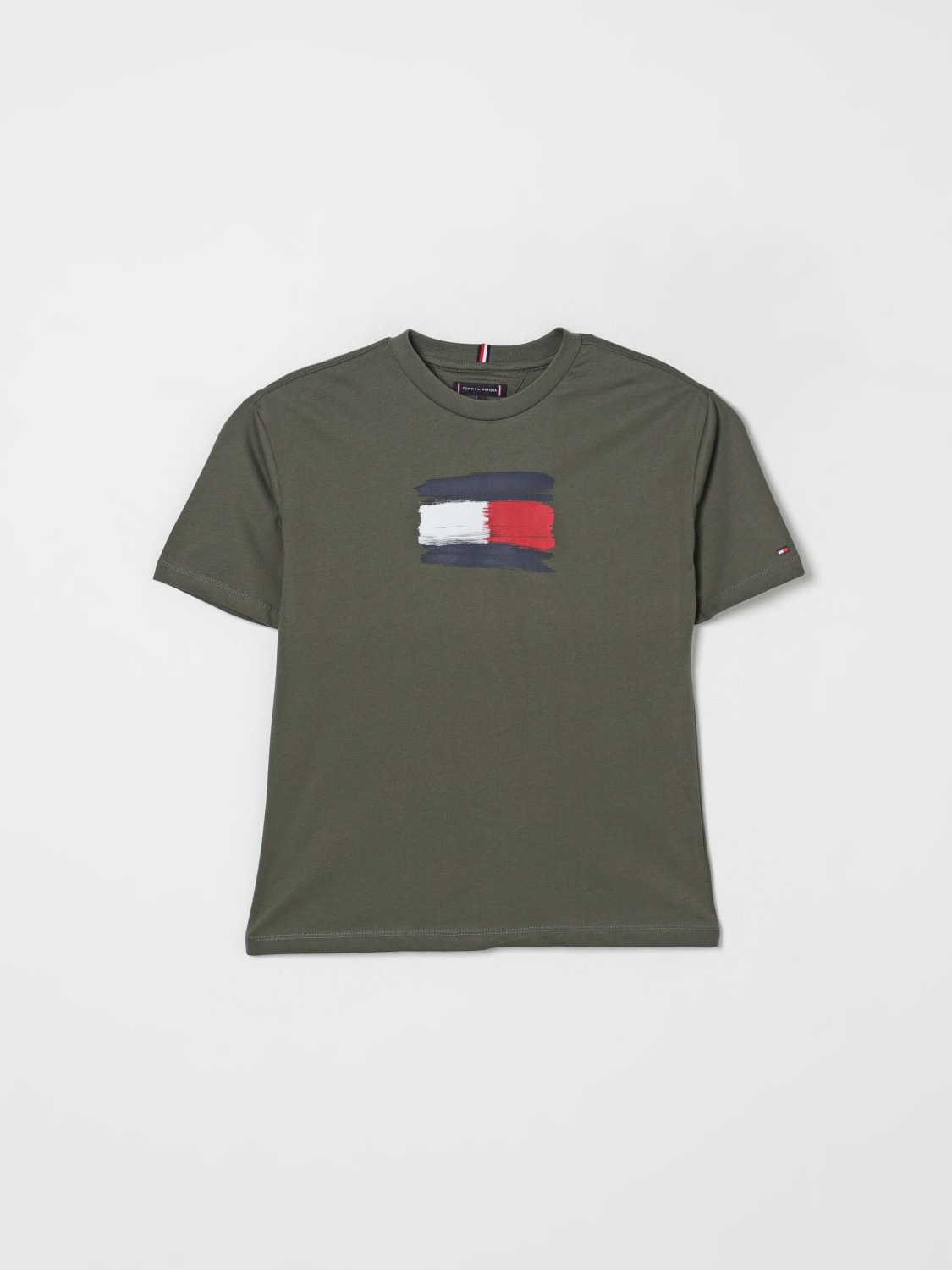 TOMMY HILFIGER T-SHIRT: T-shirt Tommy Hilfiger in cotone con flag , Verde - Img 1