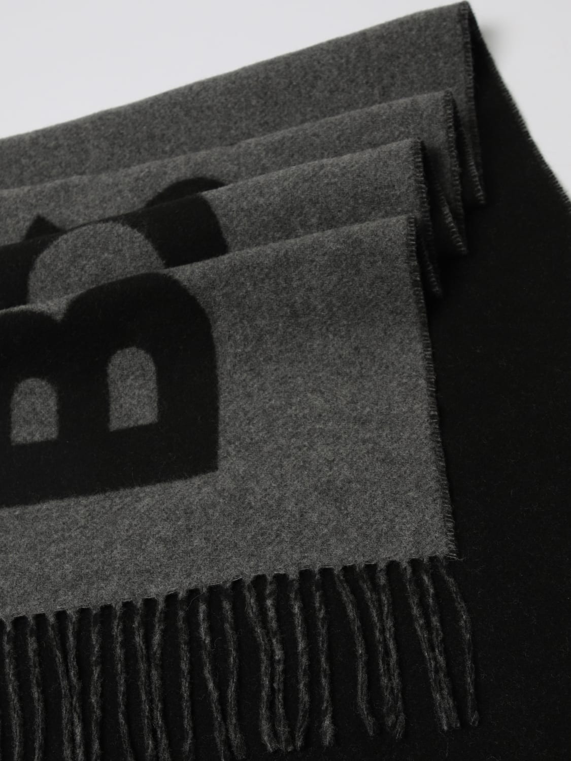 BOSS SCIARPA: Sciarpa Boss in lana con logo , Grigio - Img 3