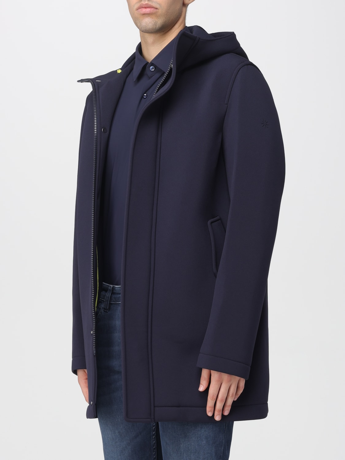 MANUEL RITZ 大衣: 大衣 男士 Manuel Ritz, 蓝色 - Img 3