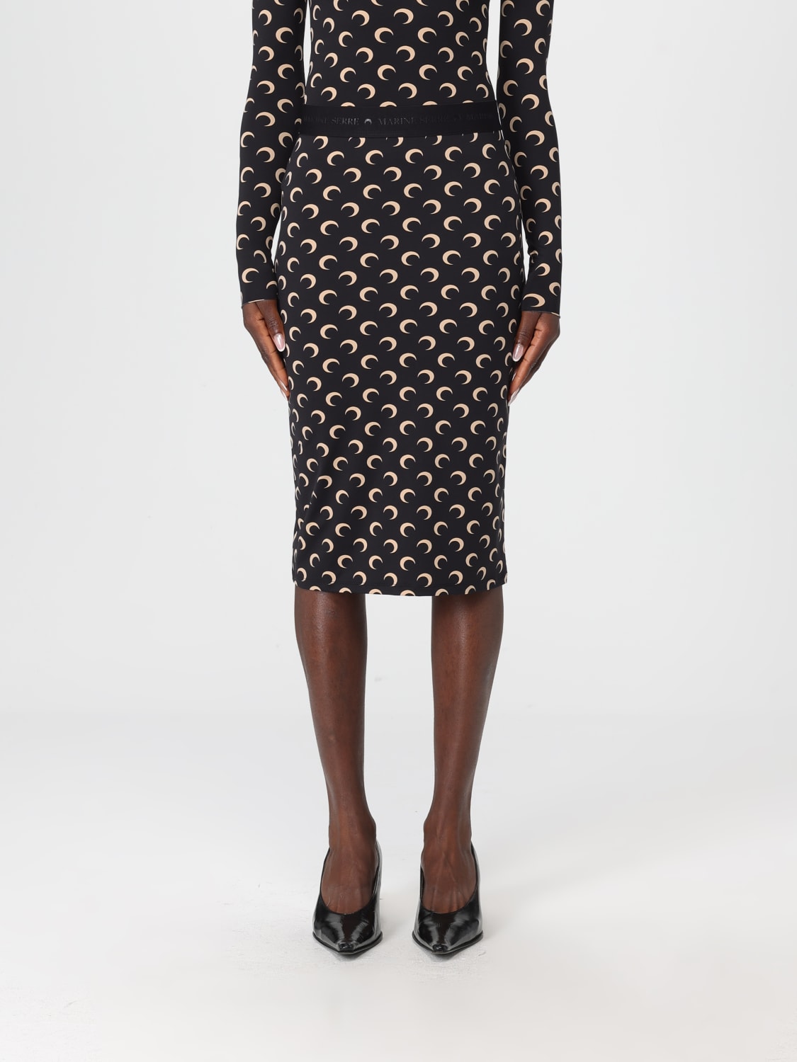 MARINE SERRE SKIRT: Skirt woman Marine Serre, Black - Img 1