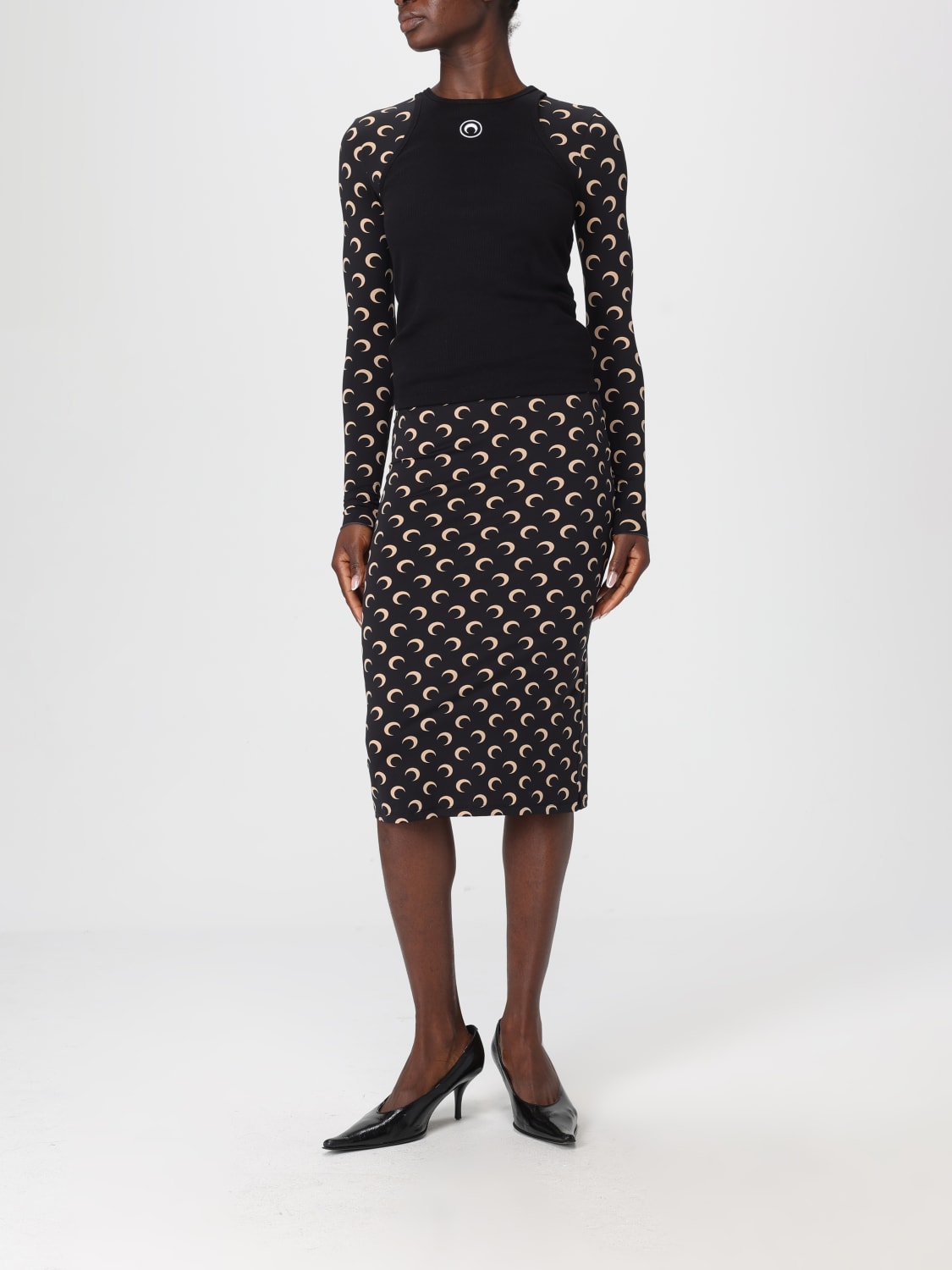 MARINE SERRE SKIRT: Skirt woman Marine Serre, Black - Img 2