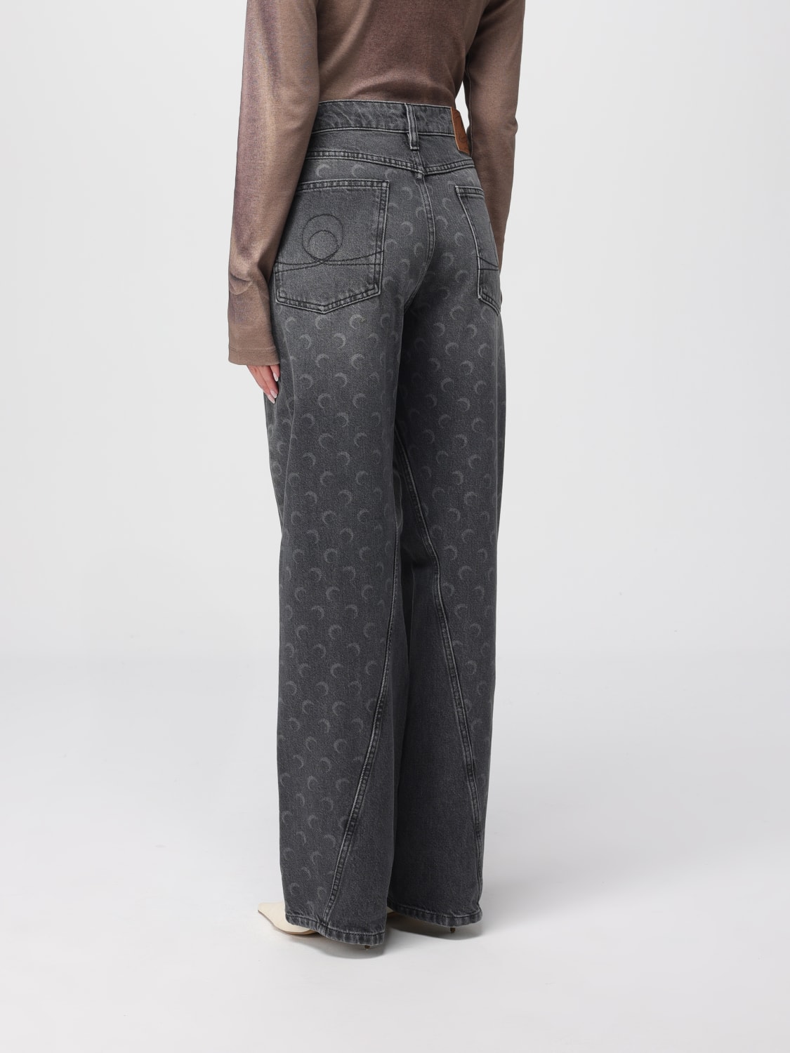 MARINE SERRE VAQUEROS: Vaqueros mujer Marine Serre, Gris - Img 3