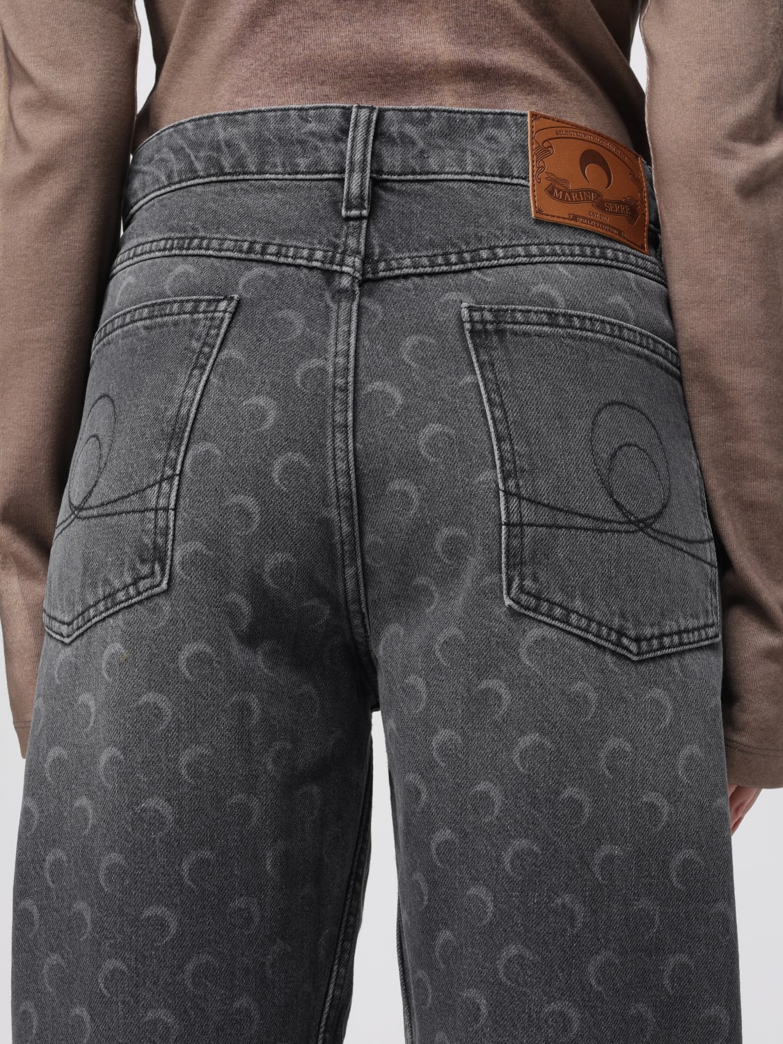 MARINE SERRE VAQUEROS: Vaqueros mujer Marine Serre, Gris - Img 4