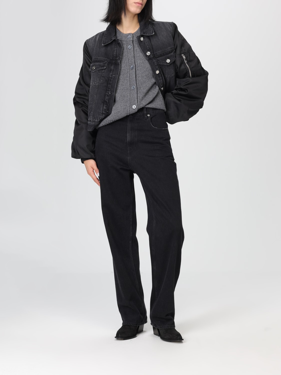 GANNI JACKET: Ganni women's denim jacket, Black - Img 2