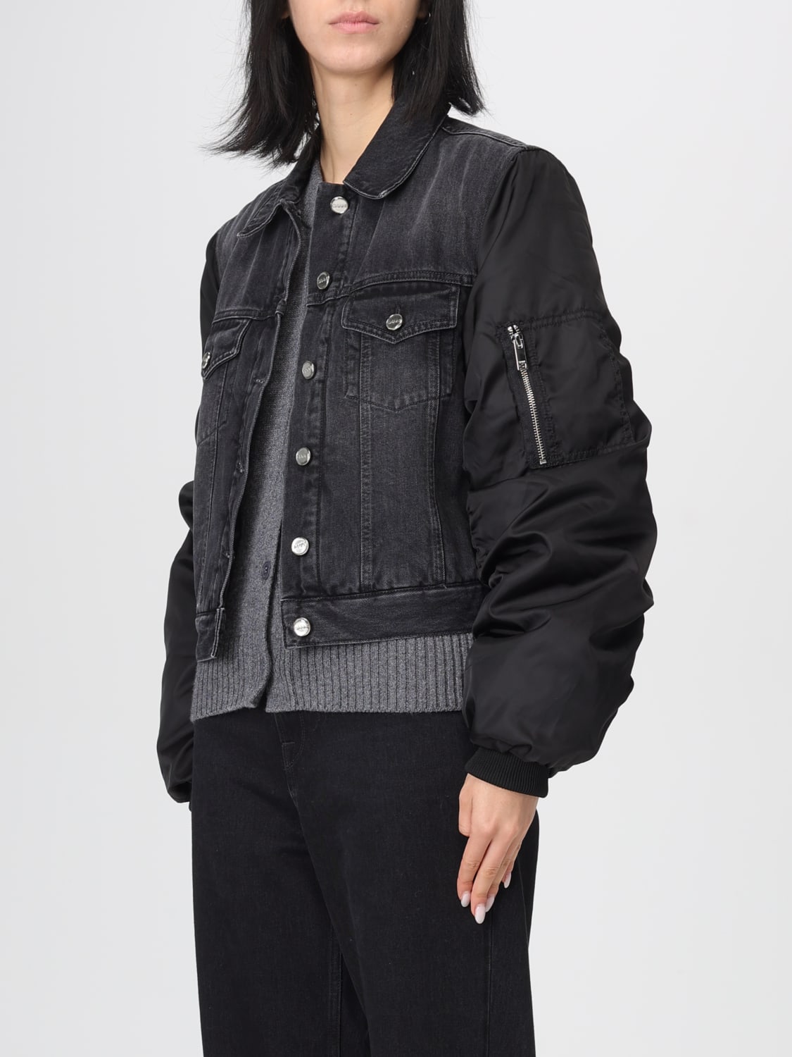 GANNI JACKET: Ganni women's denim jacket, Black - Img 4