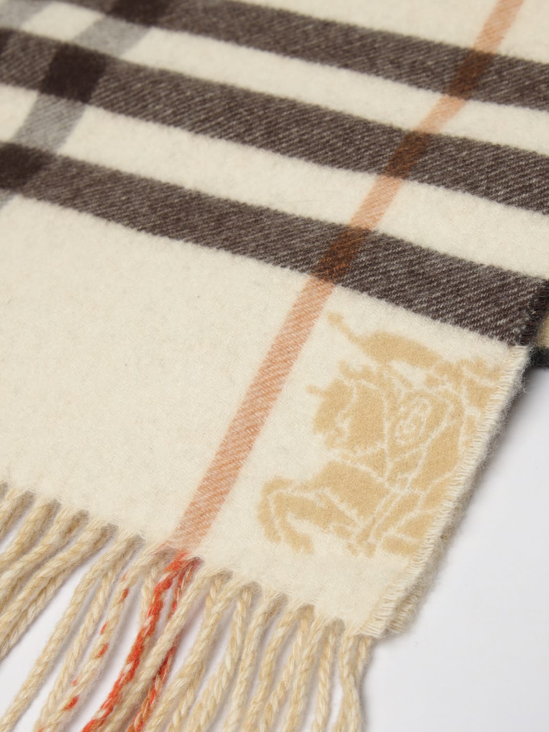 BURBERRY SCIARPA: Sciarpa Check Burberry in cashmere , Beige - Img 3