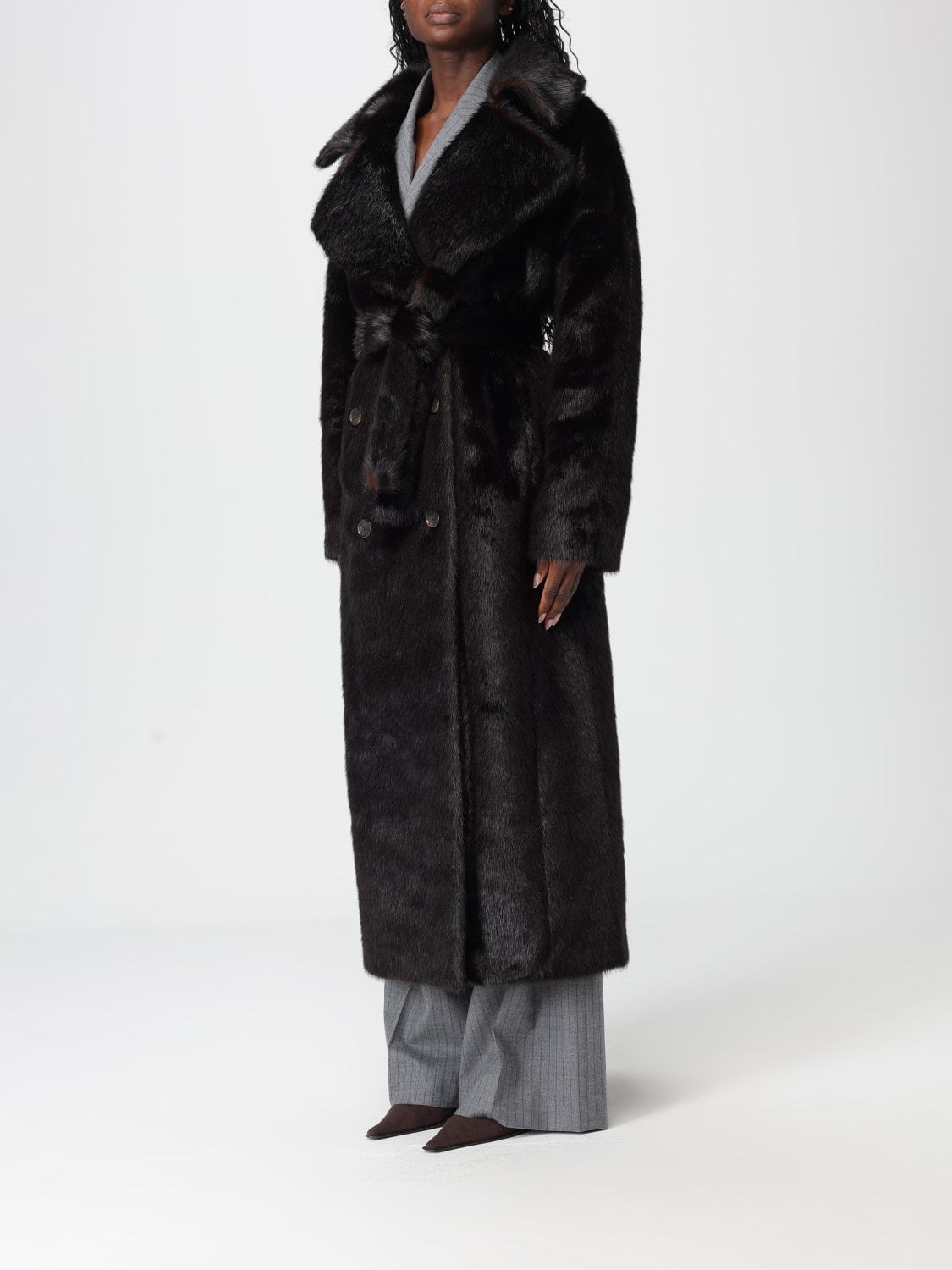 THE FRANKIE SHOP COAT: Coat woman The Frankie Shop, Brown - Img 4